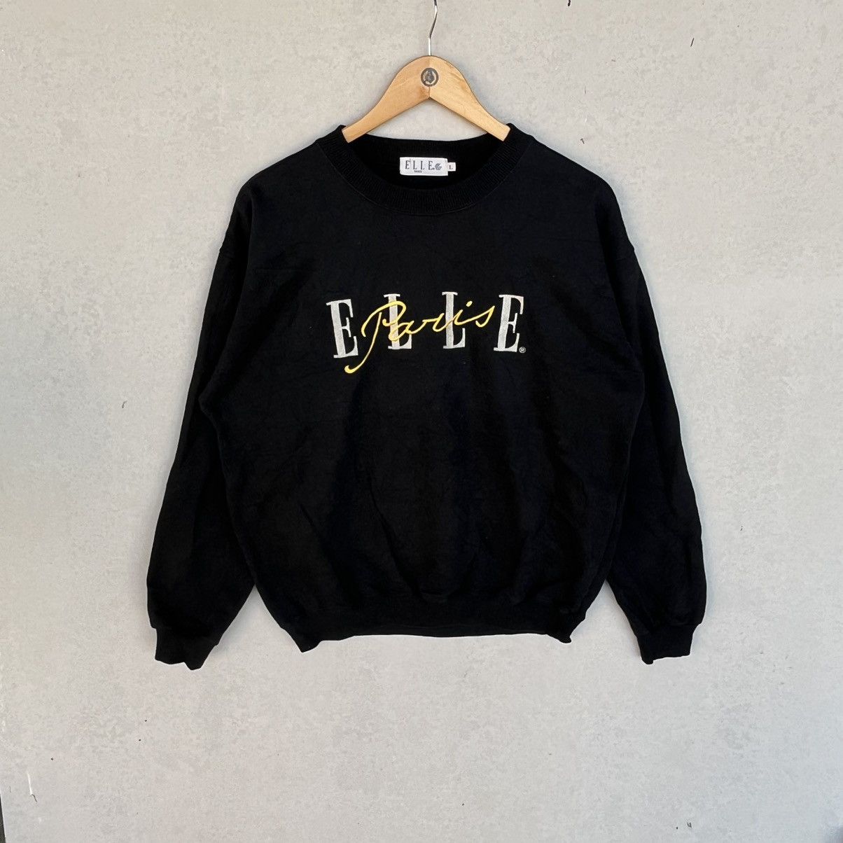 Other Vintage ELLE Paris Black Sweatshirt Size L Size L / US 10 / IT 46 - 1 Thumbnail