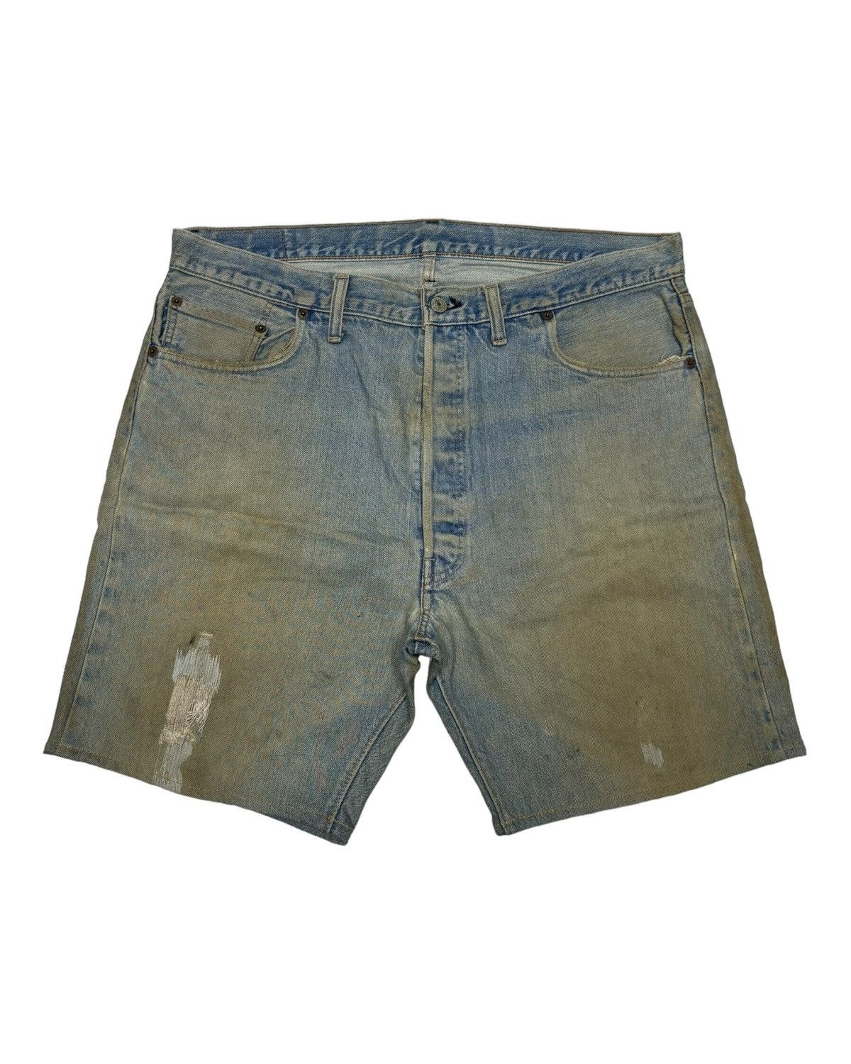 Levi's × Vintage GRAIL🔥Levis 501 Button 6 Selvedge Distressed Cut Denim Jean Size US 38 / EU 54 - 1 Thumbnail