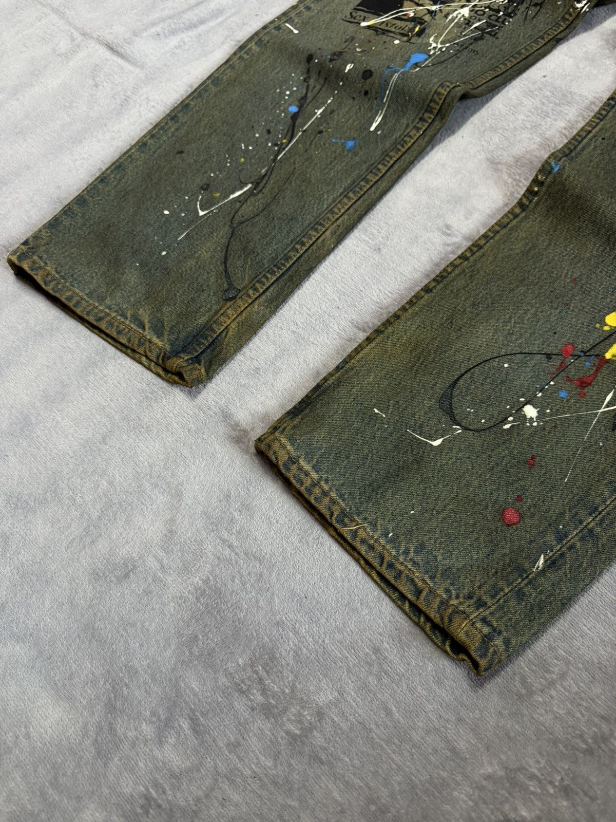Levi's × Rei Kawakubo × Vintage Vintage LEVIS 501 Mud Wash Paint Splatter Junya Style Jeans Size US 34 / EU 50 - 20 Thumbnail