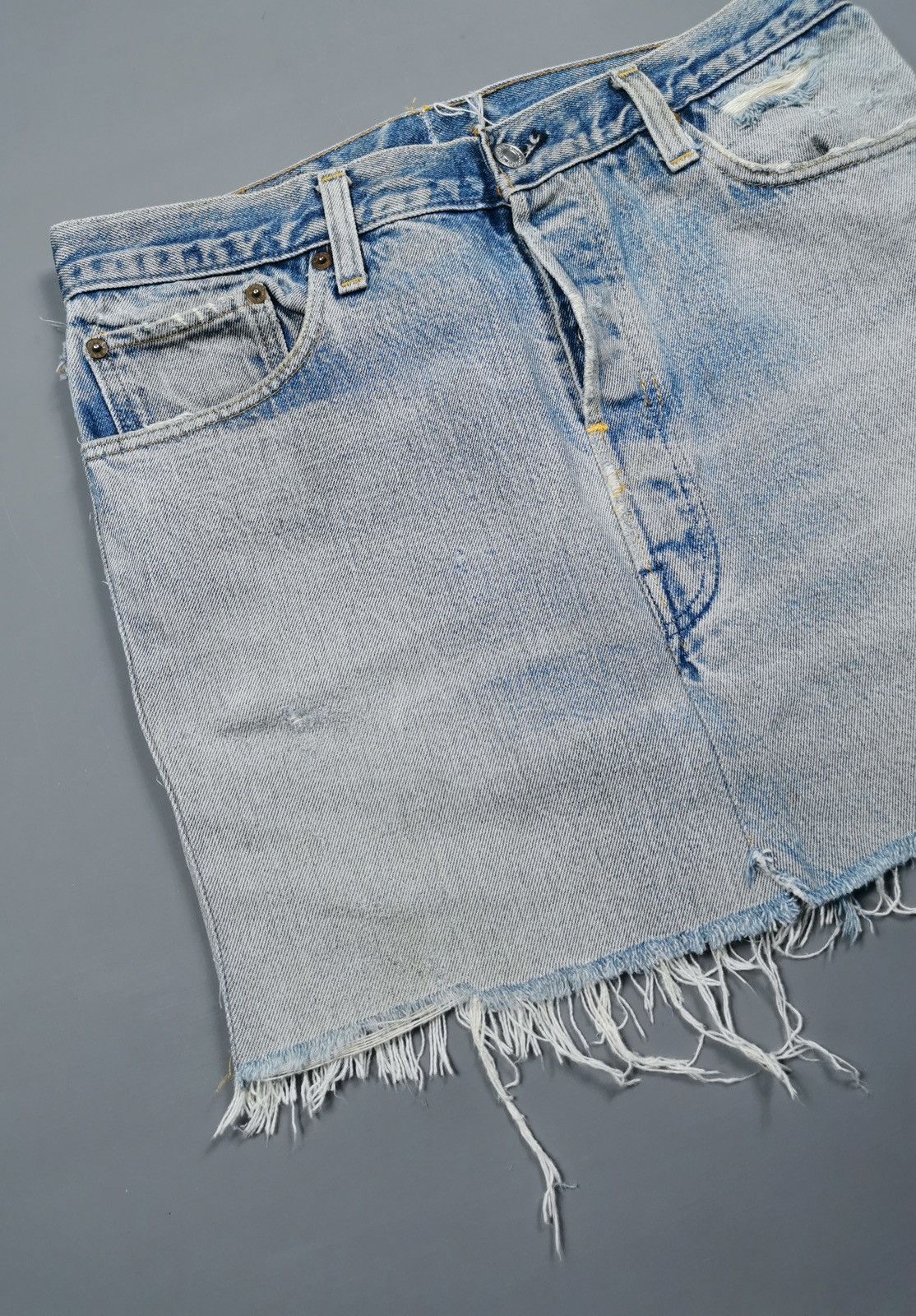 Levi's Thrashed Vintage 70s 80s Levis Custom Skirt Selvedge Size 31" - 3 Thumbnail