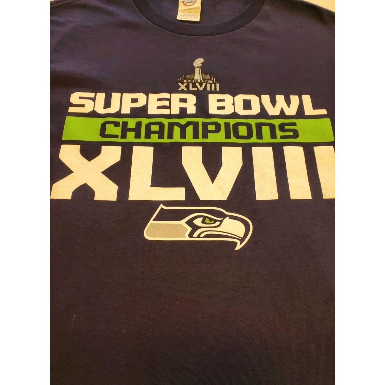 Vintage Seattle Seahawks Football Shirt Superbowl XLVII Adult Medium Unisex NWOT T Size US M / EU 48-50 / 2 - 2 Thumbnail