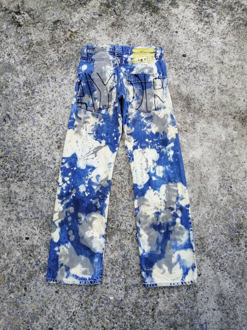 Designer Ayor Acid / Bleach Washed Denim Jeans Size US 31 - 1 Thumbnail