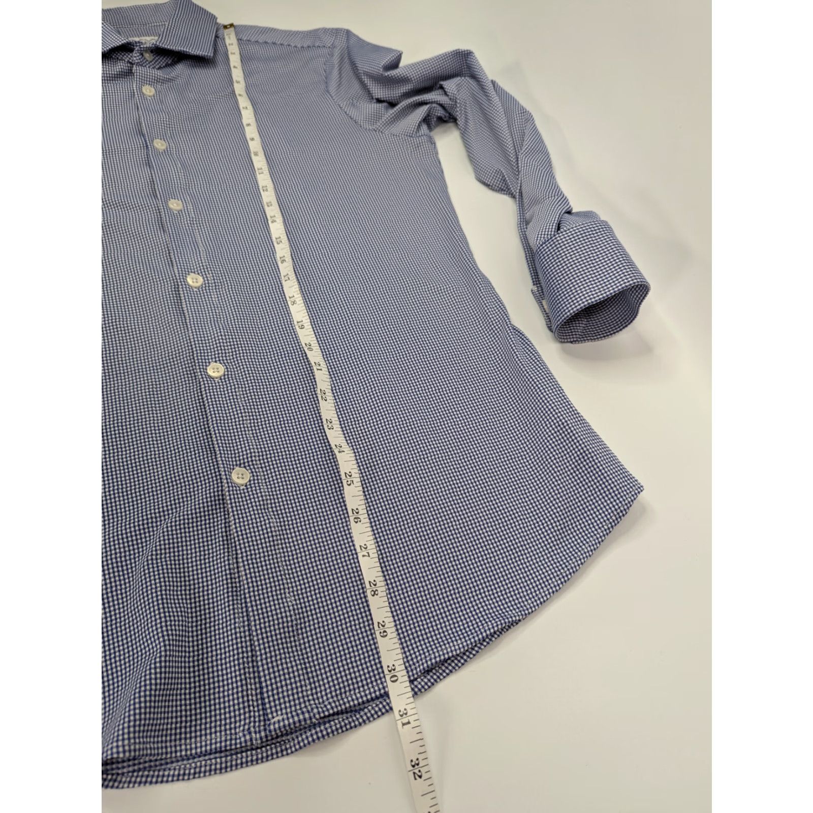 Mizzen+Main Mizzen+Main Check Performance Shirt Men's L Spinnaker Collection Blue Long Sleeve Button-Up Collared Shirt USA, Modern, Casual, Business Mens Size US L / EU 52-54 / 3 - 5 Thumbnail
