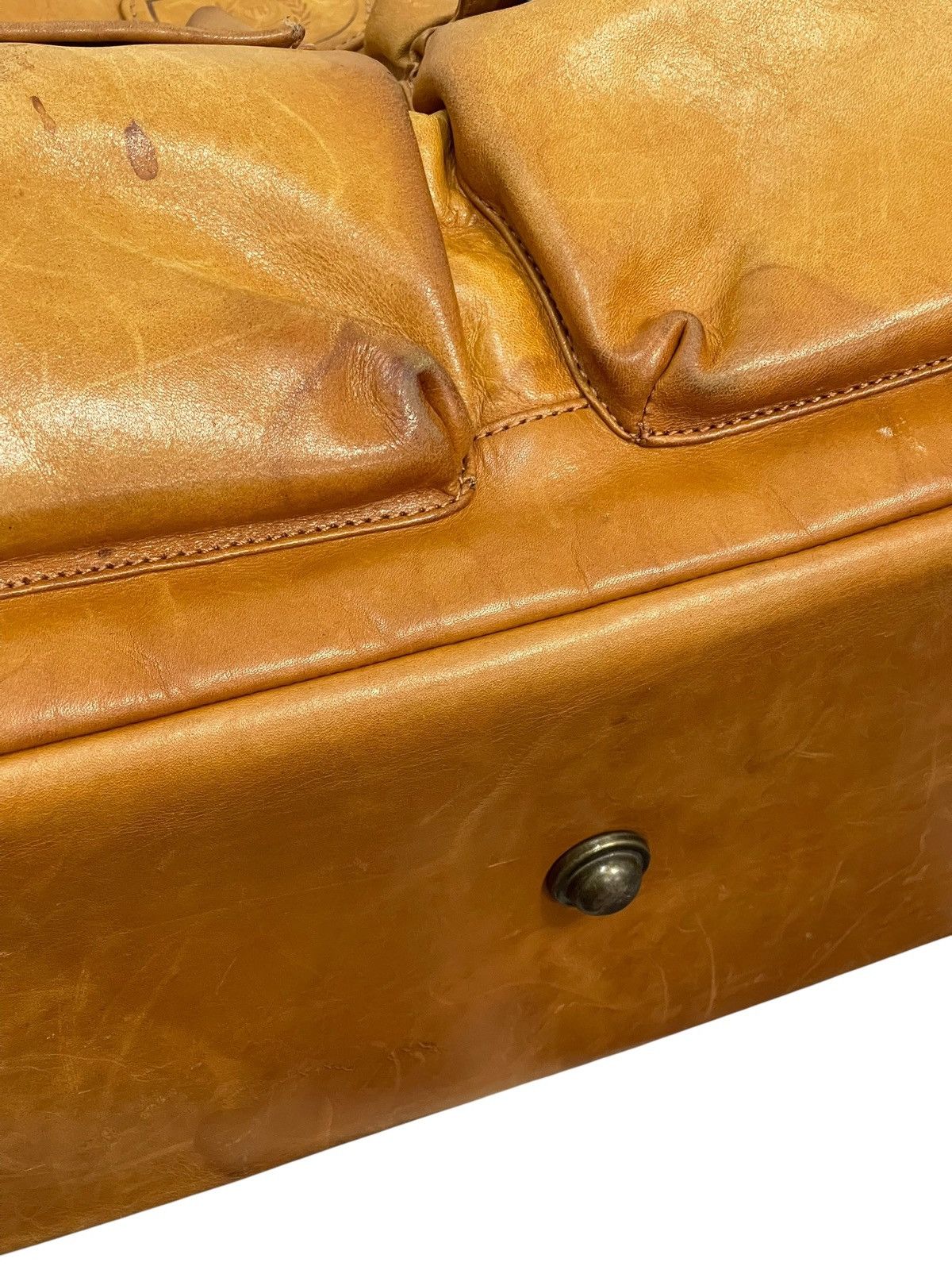 Genuine Leather Full Leather Beauty Patina Vtg TR Travel Duffle Bag 7🟩 Size ONE SIZE - 8 Thumbnail