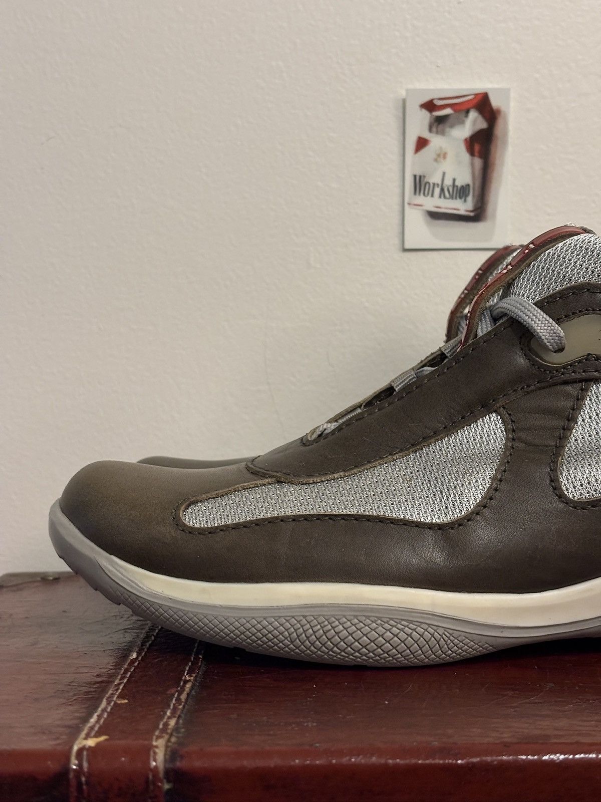 Prada Prada Olive Green Leather Americas Cups Size US 11 / EU 44 - 13 Thumbnail