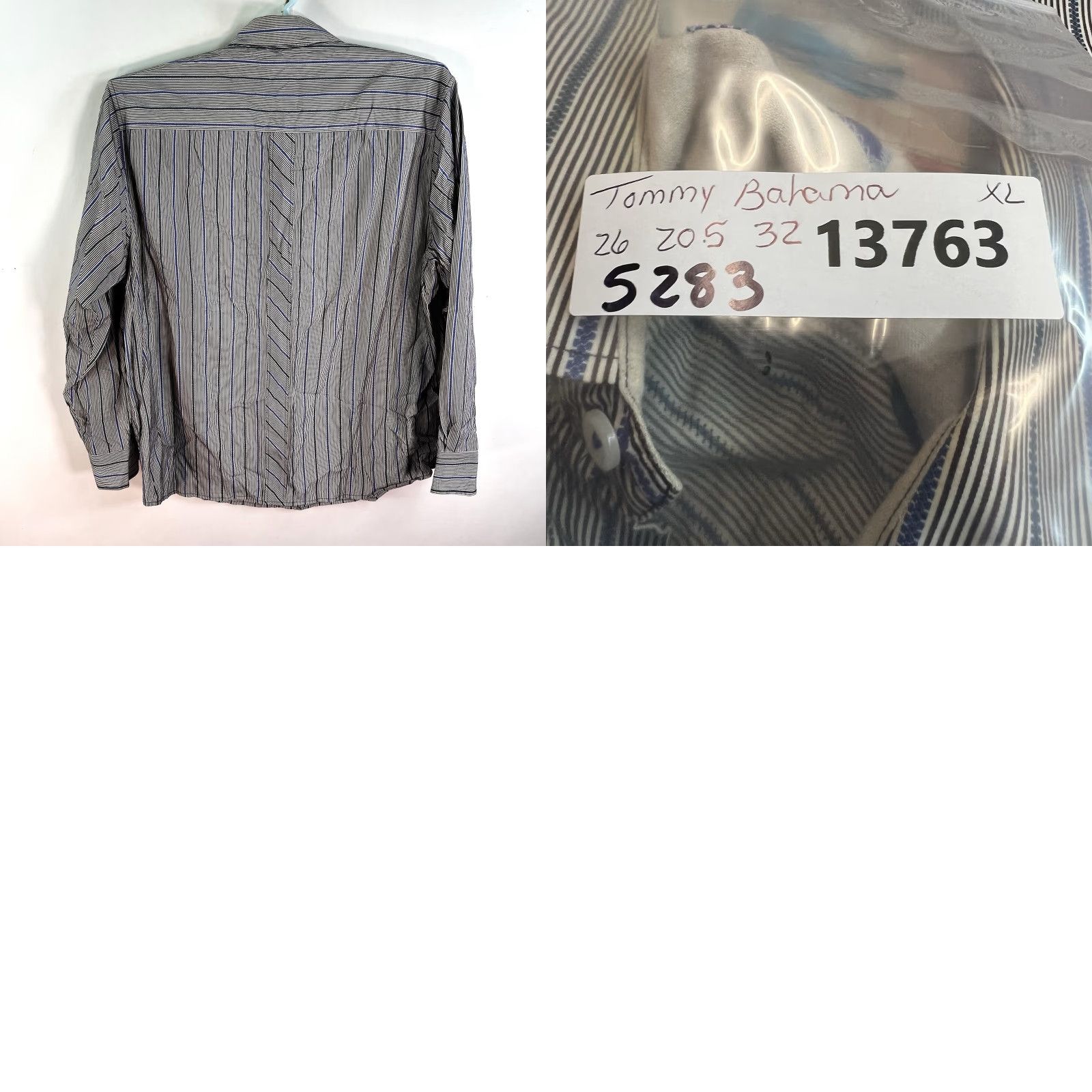 Tommy Bahama Tommy Bahama Striped Button-Up Shirt Men's XL Gray/Blue Long Sleeve Casual Beach Classic Size US XL / EU 56 / 4 - 8 Thumbnail