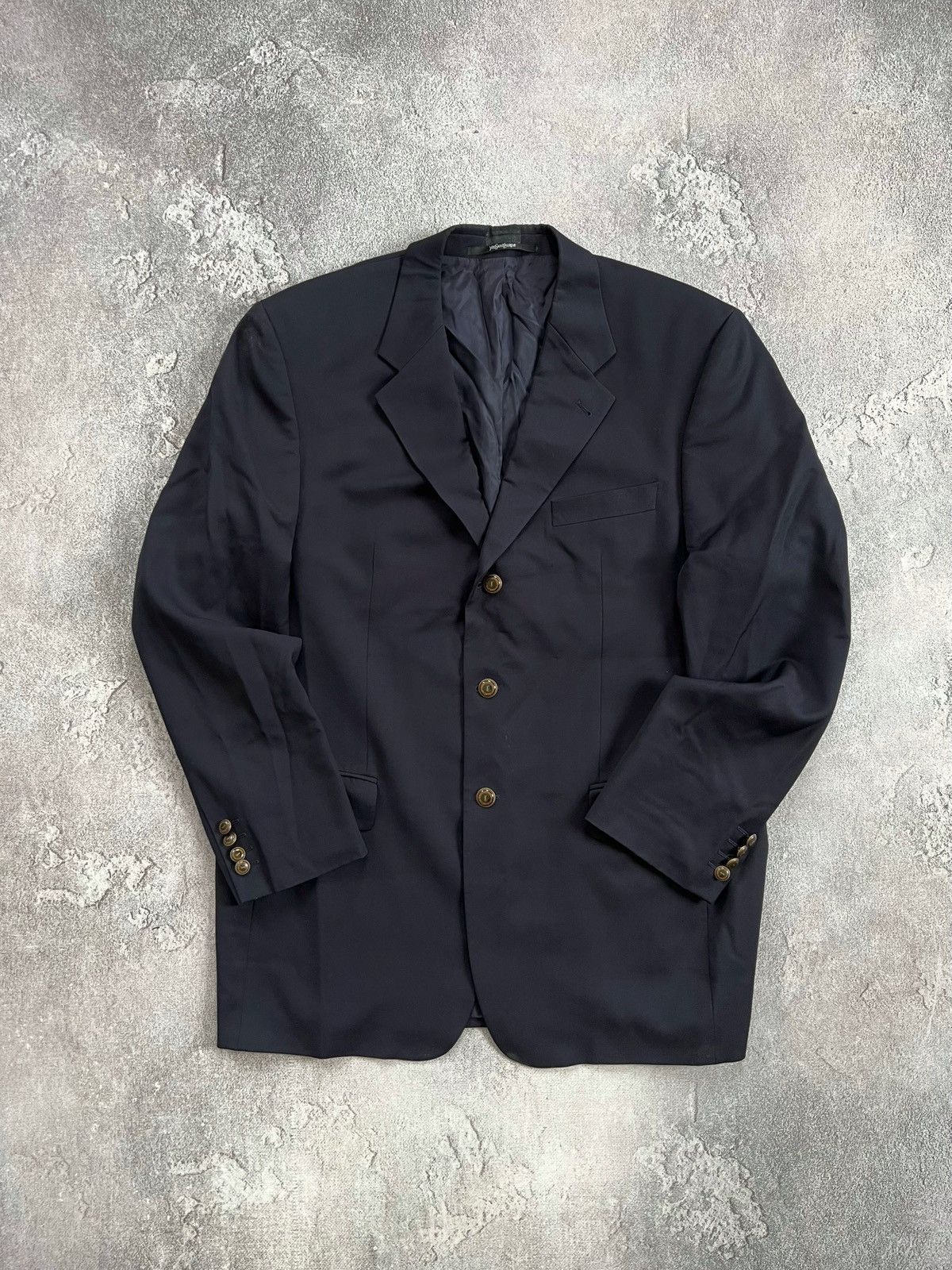 Yves Saint Laurent Yves Saint Laurent Wool Blazer Size 54R Buttons Logo Jacket Size 54R - 1 Thumbnail