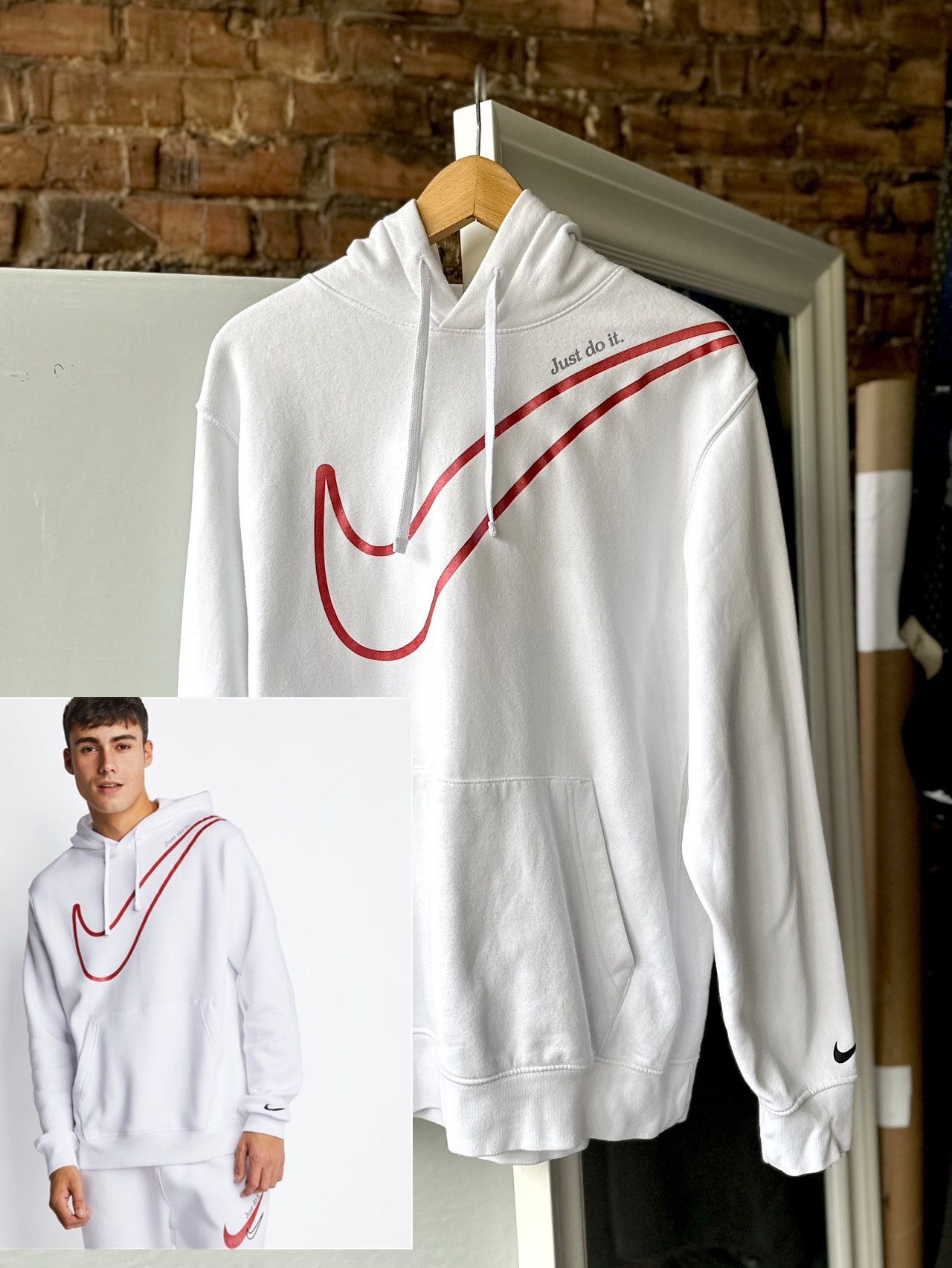 mens nike double swoosh hoodie