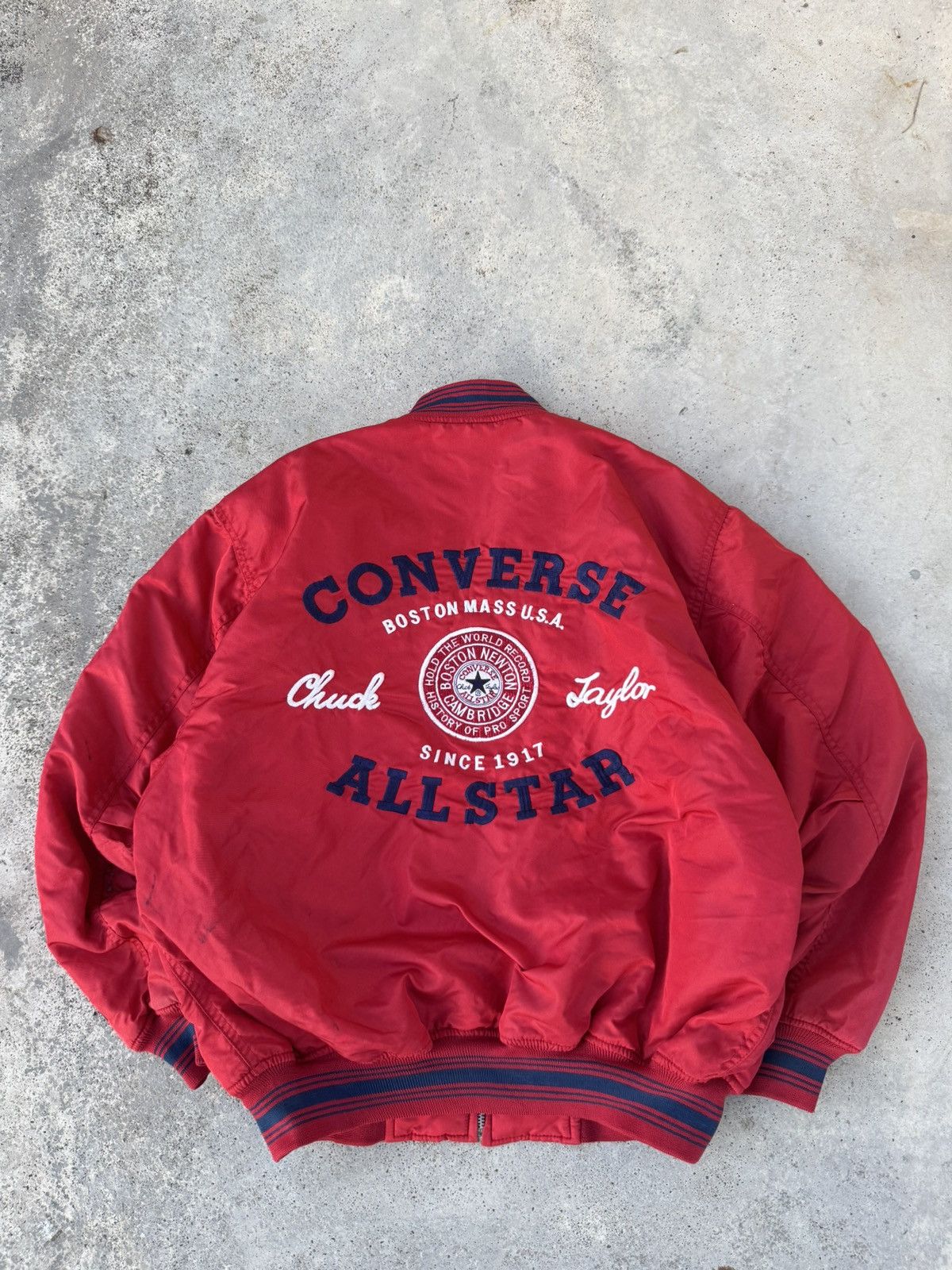 Converse Distressed 90s Converse College Varsity Jacket Size US M / EU 48-50 / 2 - 1 Thumbnail