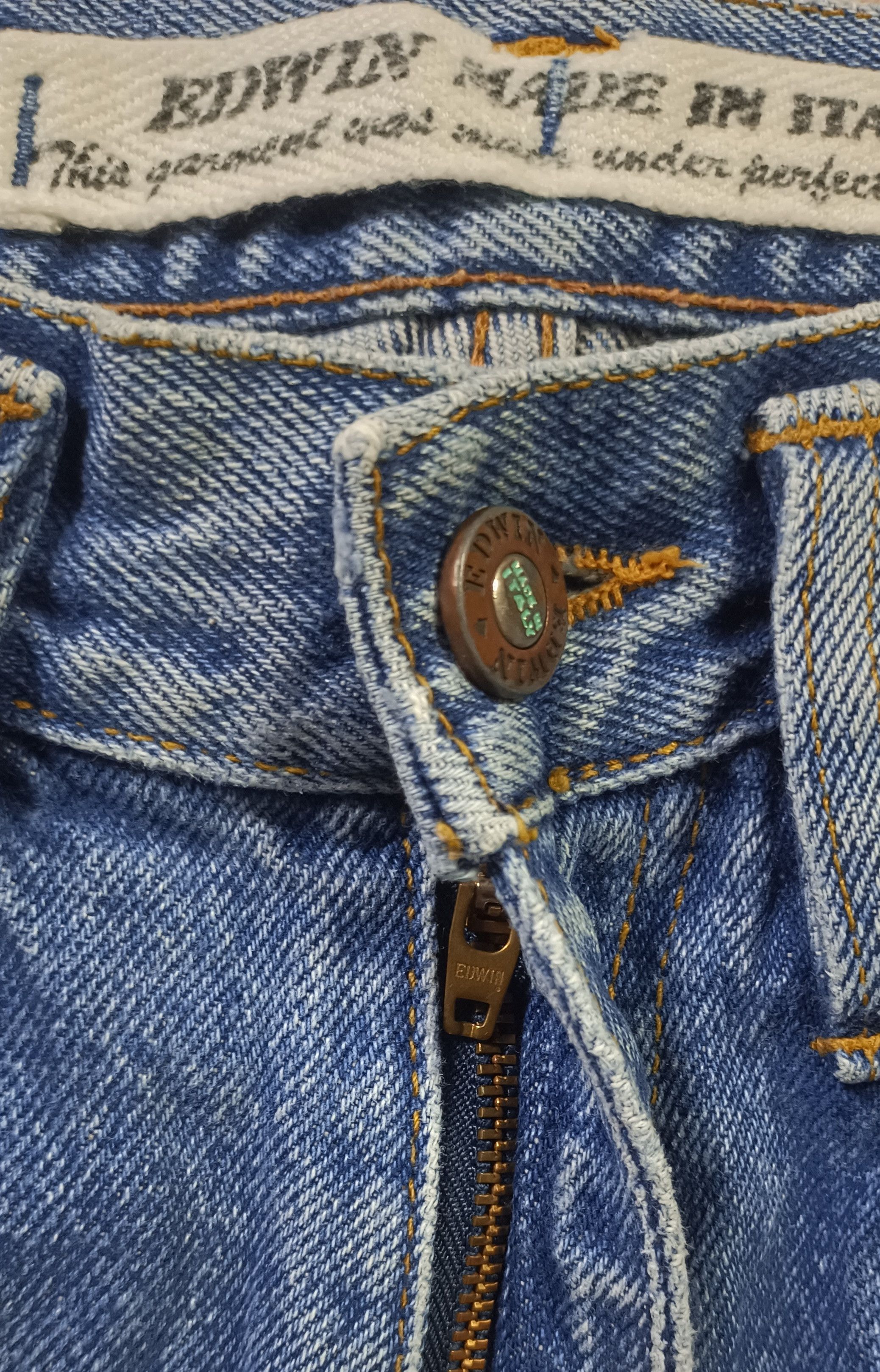 Edwin × Vintage Vintage💥 EDWIN made in Italy Distressed Jeans Size US 27 - 9 Thumbnail