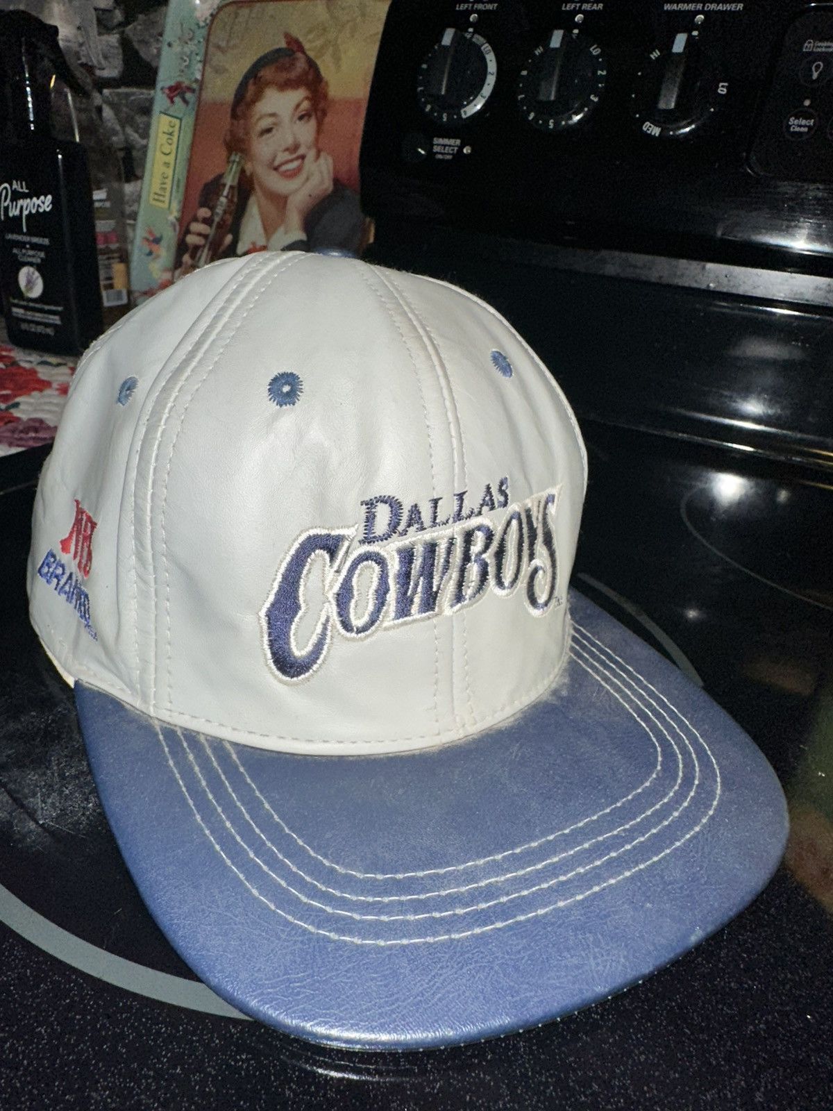 NFL VTG NFL Dallas Cowboys Genuine Leather Hat Made In USA Size ONE SIZE - 1 Thumbnail