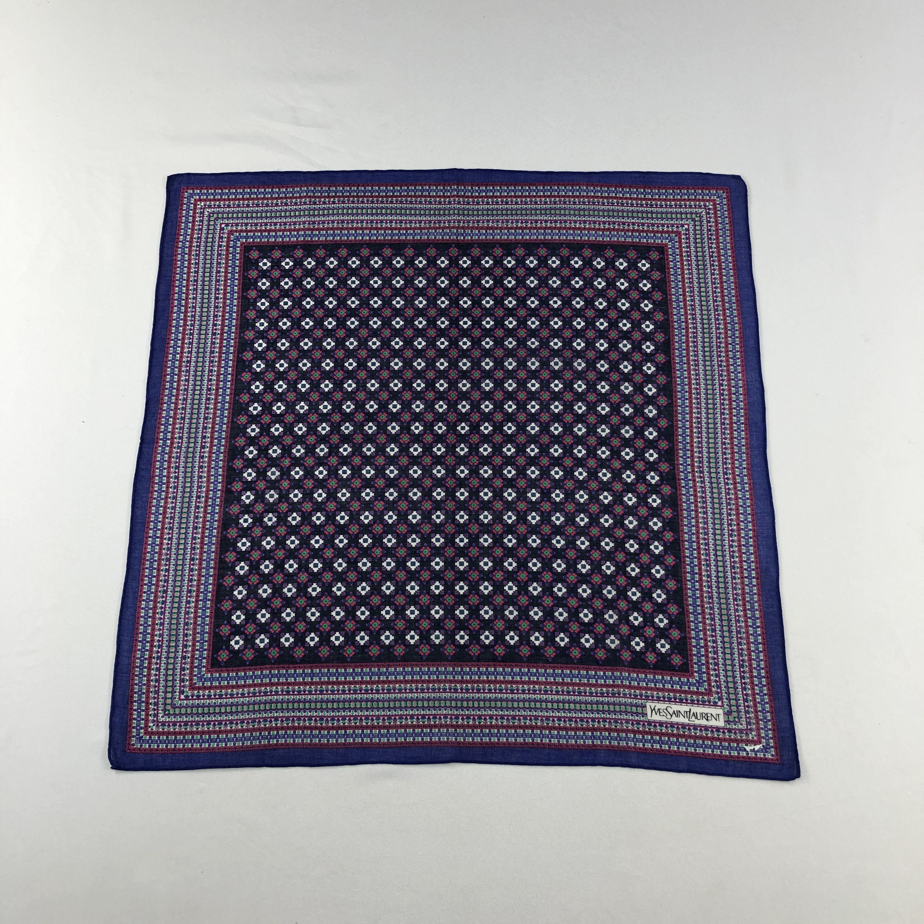 Yves Saint Laurent YSL Geometric Handkerchief Neckerchief Bandana H2875 Size ONE SIZE - 1 Thumbnail