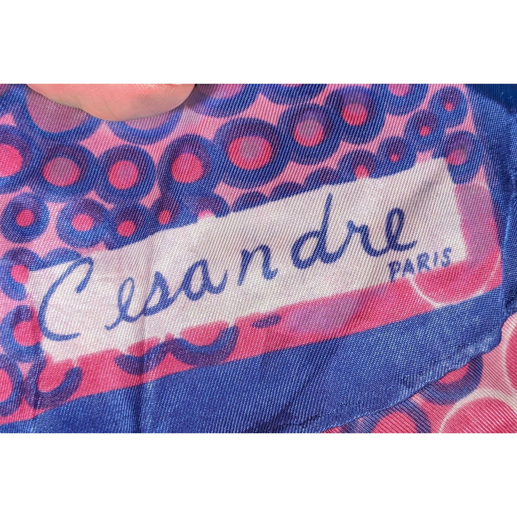 Other Vintage Cesandre Paris Pink And Purple Abstract Bubble Scarf Size ONE SIZE - 5 Thumbnail