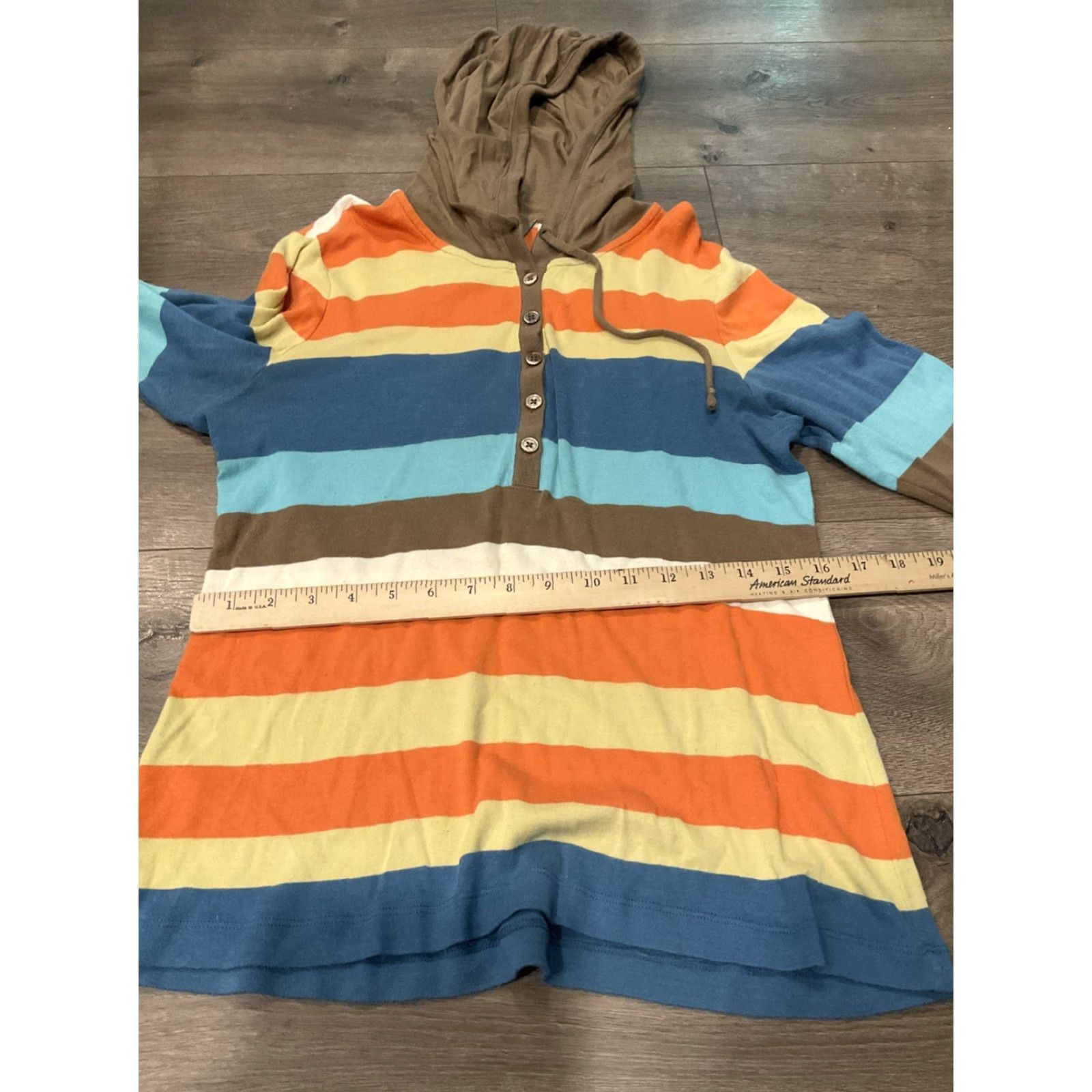 Tommy Bahama Tommy Bahama Striped Button Down Jacket Sweatshirt Full Zip Cowl Neck Pockets Drawstrings Women XS Multicolor Jersey 100% Cotton Activewear Size XS / US 0-2 / IT 36-38 - 3 Thumbnail