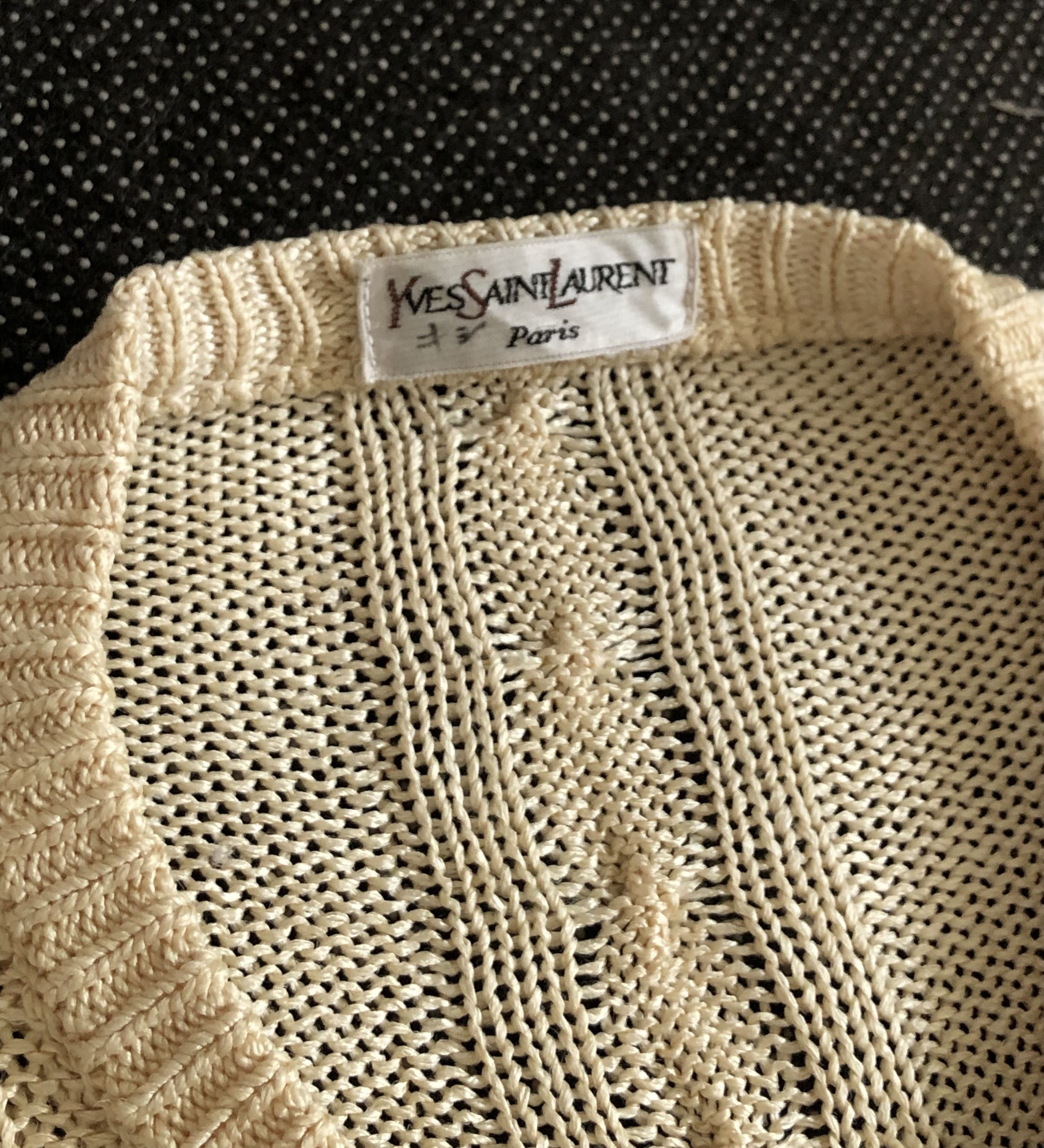Yves Saint Laurent VINTAGE 80’S YSL CABLE KNIT CARDIGAN JACKET WOOL BLEND Size XL / US 12-14 / IT 48-50 - 3 Thumbnail