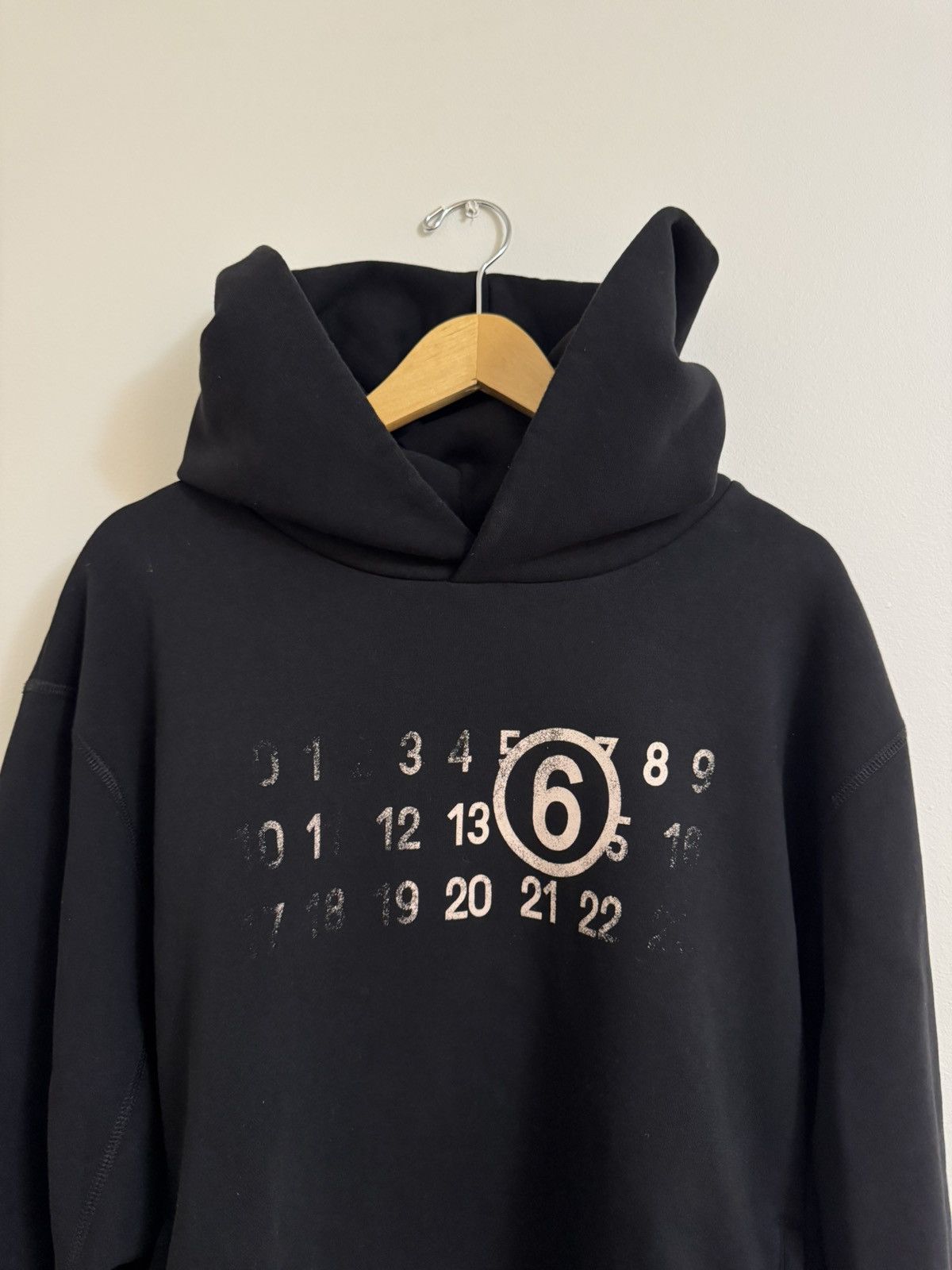Maison Margiela Maison Margiela MM6 Black Number Hoodie Size US XL / EU 56 / 4 - 1 Thumbnail