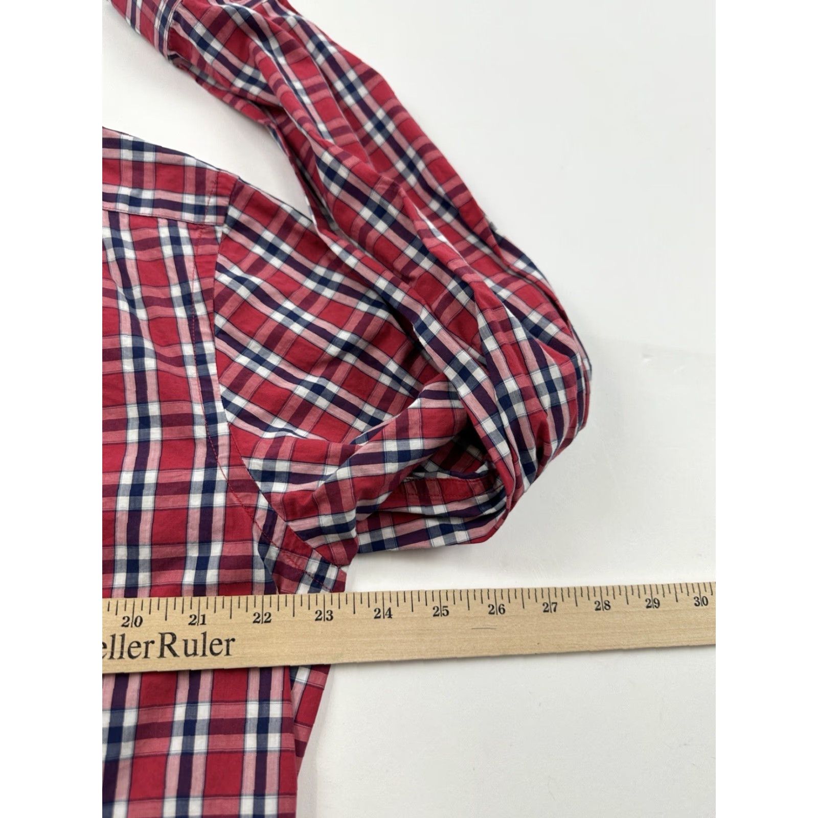 Banana Republic Banana Republic Shirt Mens Large Red Plaid Button Up Cotton Long Sleeve Casual Casual Mens L Red Button-Up Shirt Size US L / EU 52-54 / 3 - 6 Thumbnail