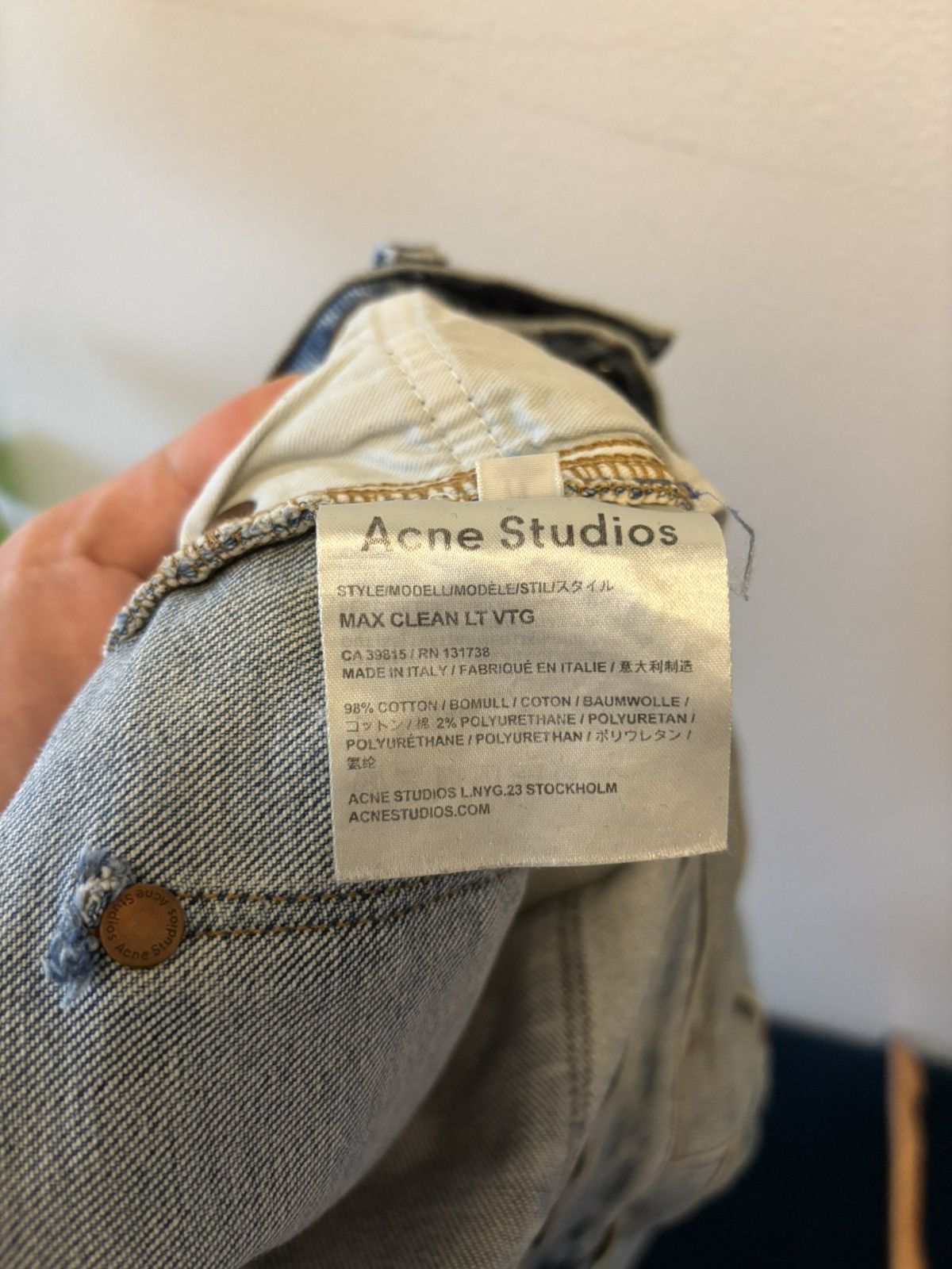Acne stone light blue was denim