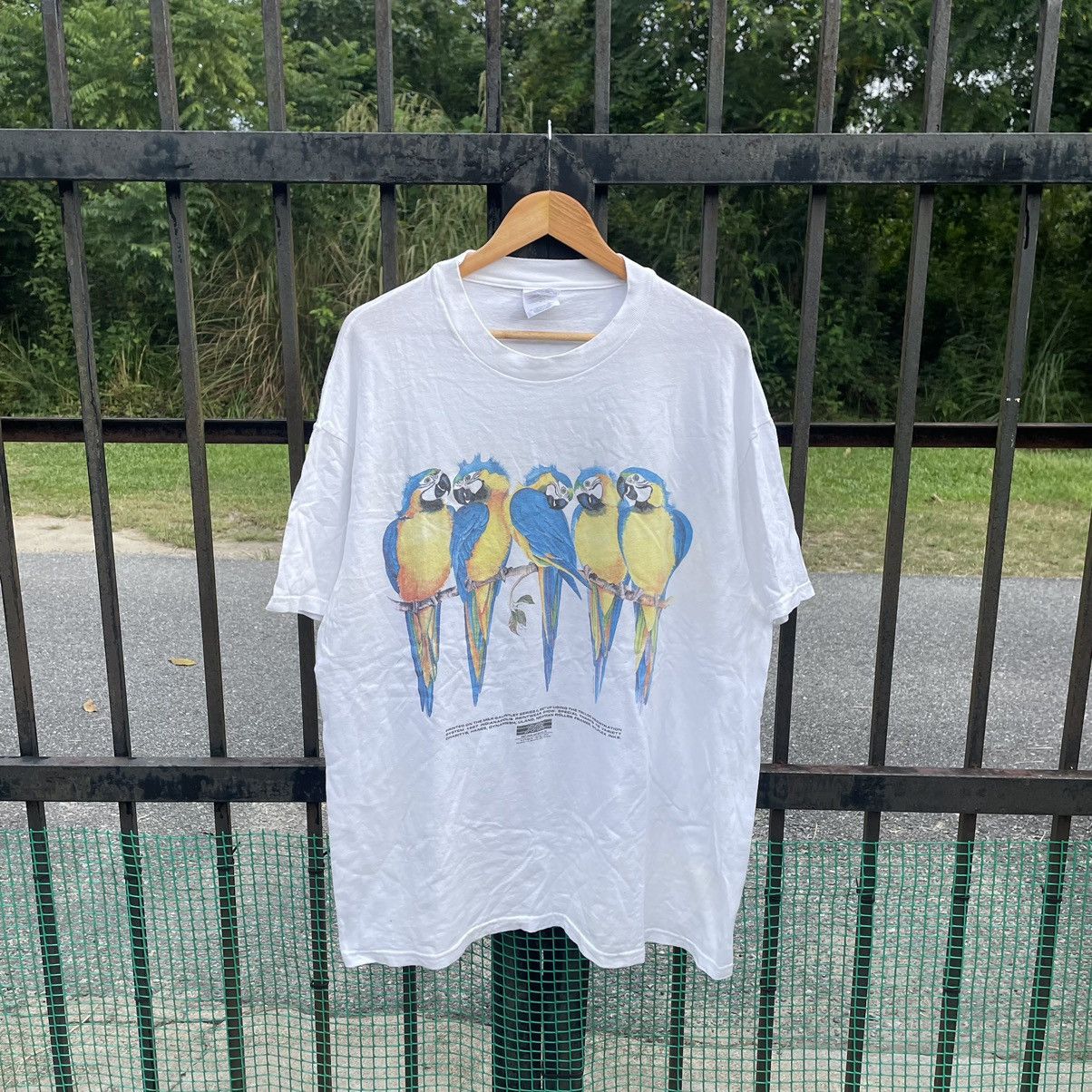 Hanes × Vintage 🔥Vintage 90s Art Work Cockatoos Printed By Hanes Size US XL / EU 56 / 4 - 1 Thumbnail