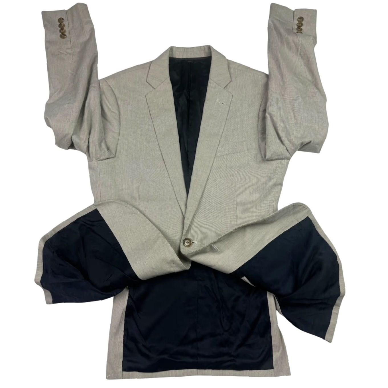 J.Crew J. Crew Blazer Mens Ludlow Cotton 2-Button Gray 36R Regular Jacket Coat Size 36R - 3 Thumbnail