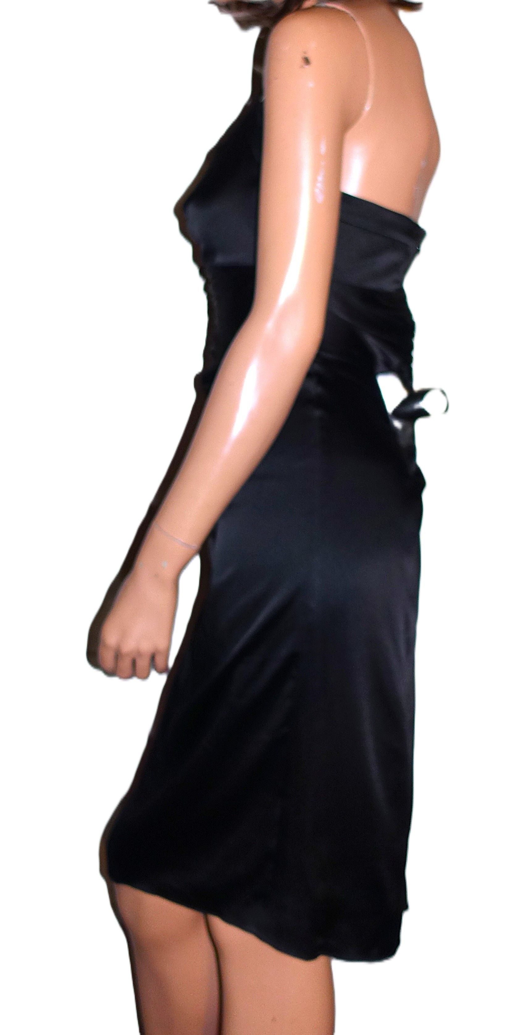 Bcbgmaxazria BCBGMaxazria Black Ruched Halter Bodycon Dress 6 Size M / US 6-8 / IT 42-44 - 5 Thumbnail