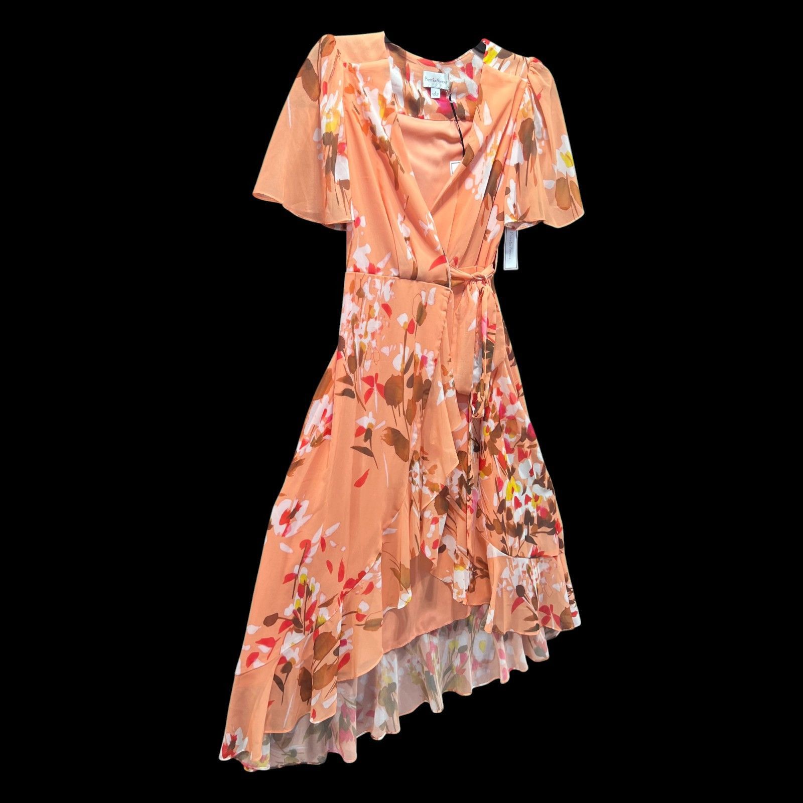 Other Premier Amour - Women's Short Sleeve Floral Midi Fit + Flare Size XS / US 0-2 / IT 36-38 - 17 Thumbnail