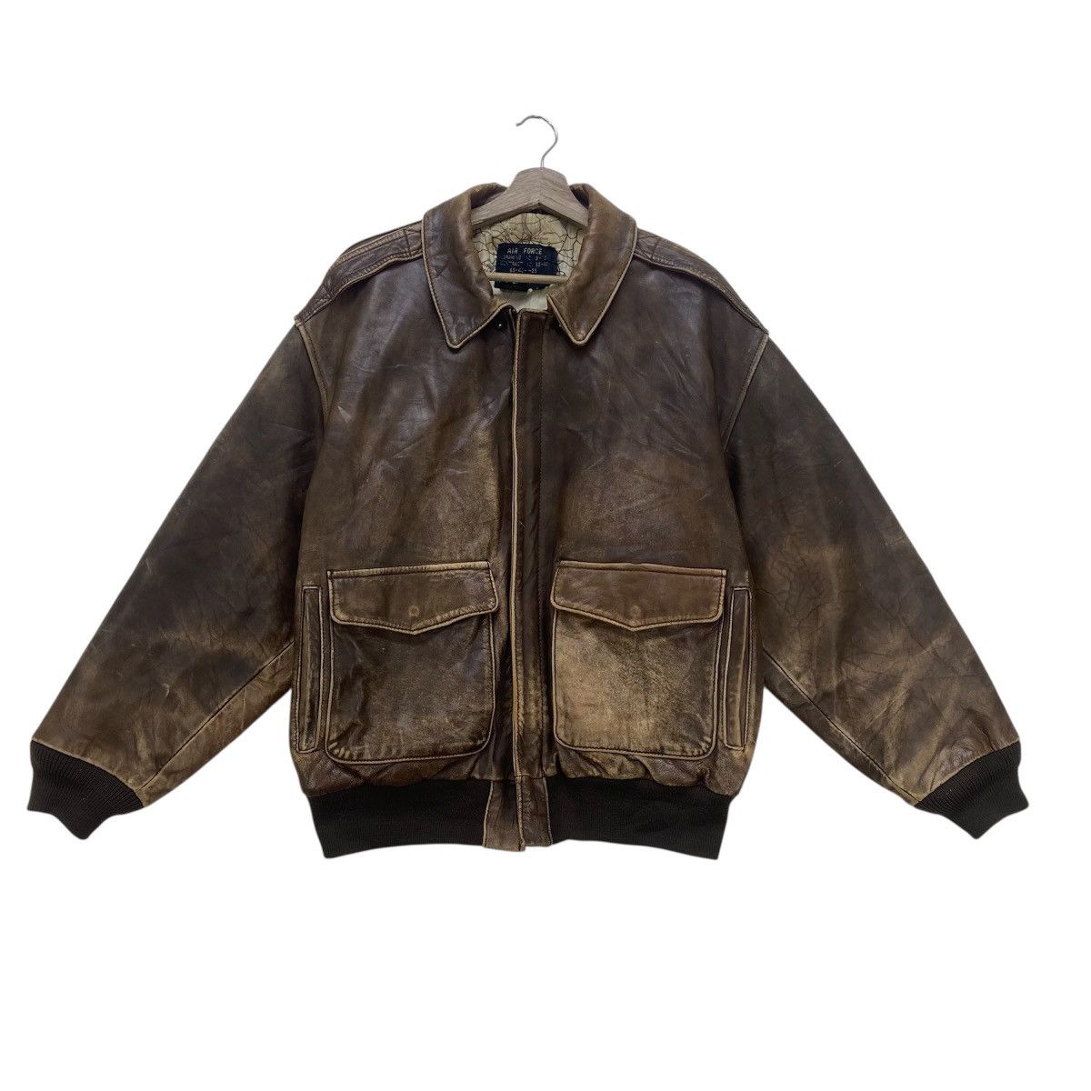 Vintage Vintage Air Force A-2 Military Sheepskin Leather Jacket Size US M / EU 48-50 / 2 - 2 Thumbnail