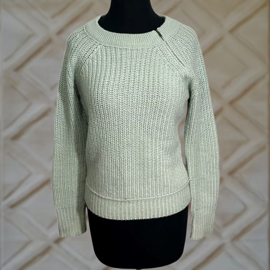 Vintage J Crew Wool Mohair Blend Grew Neck Sweater Zipper Detail Womens Small Gray Size S / US 4 / IT 40 - 1 Thumbnail