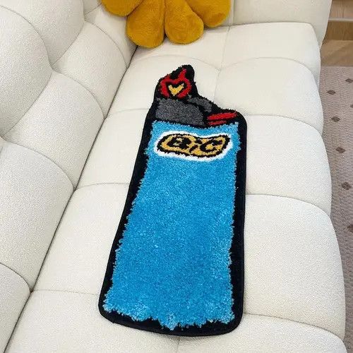 Handmade Blue Lighter Art Rug Size ONE SIZE - 3 Thumbnail