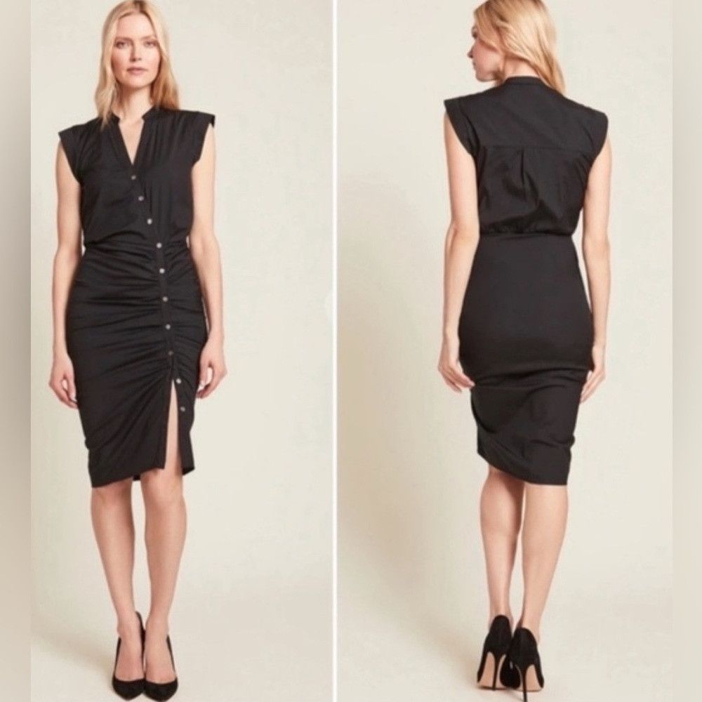 Veronica Beard VERONICA BEARD Bell Button Down Ruched Shirtdress Sz 00 Size XXS / US 00 / IT 34 - 2 Thumbnail