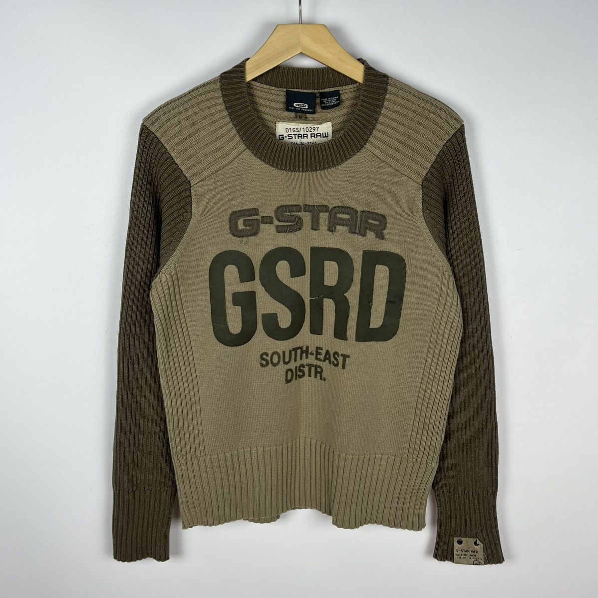 G-Star Vintage G Star Raw avant garde ribbed big logo sweater 90’s Size US M / EU 48-50 / 2 - 1 Thumbnail
