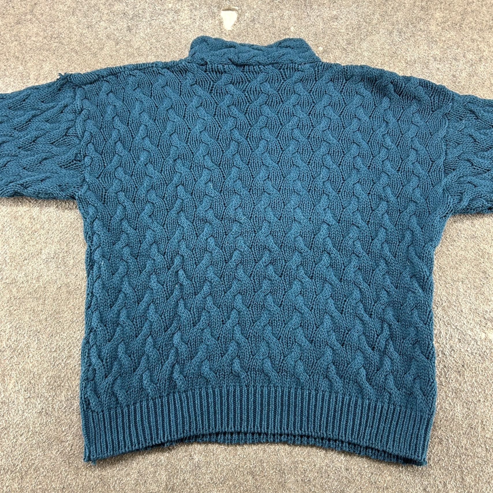 Vintage VINTAGE Basketweave Sweater Womens M Blue Crew Neck Long Sleeve Chunky Knit Fisherman USA 90s Size M / US 6-8 / IT 42-44 - 7 Thumbnail
