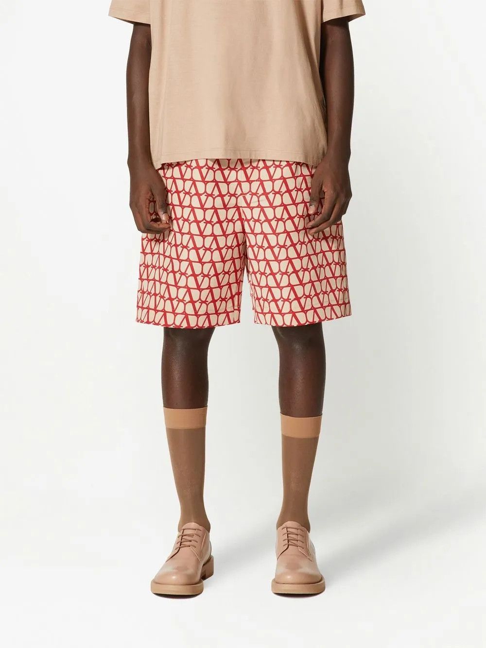 Valentino o1y0525 Short in Beige/Red Size US 34 / EU 50 - 2 Thumbnail