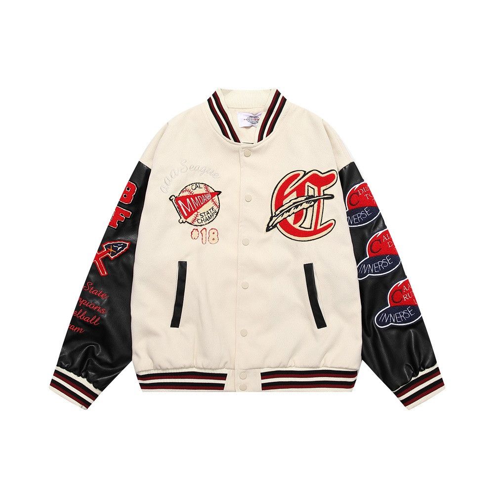 Designer × Japanese Brand Vintage Flocked Varsity Jacket Size US L / EU 52-54 / 3 - 7 Thumbnail