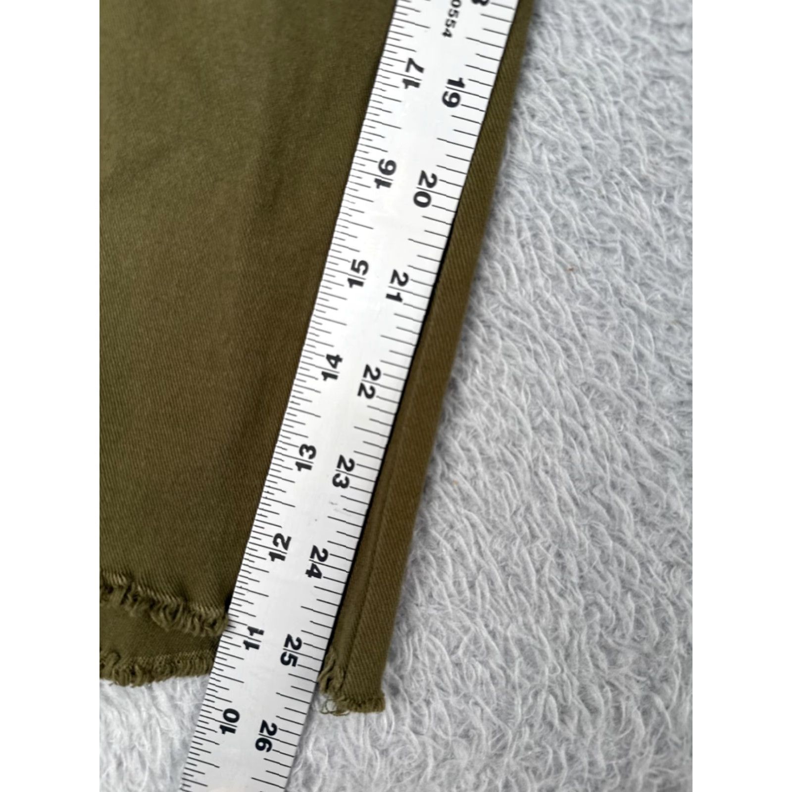 Vintage PAM & GELA Jeans Womens 24 Army Green Straight Pants 27x25 Low Rise 5-Pocket Denim Stretch Vintage No Size 42" / US 20 - 6 Thumbnail
