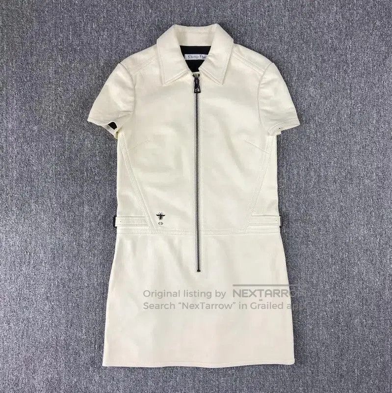 Dior Dior Cream Leather Women's Dress Size S . Size S / US 4 / IT 40 - 1 Thumbnail