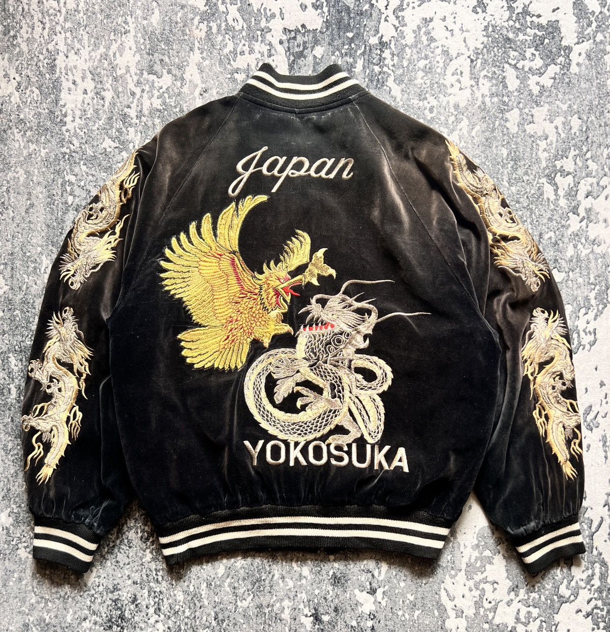 Dulcamara Japan Vtg Velvet Sukajan Japan Yokosuka Souvenir Jacket Size US XL / EU 56 / 4 - 2 Thumbnail