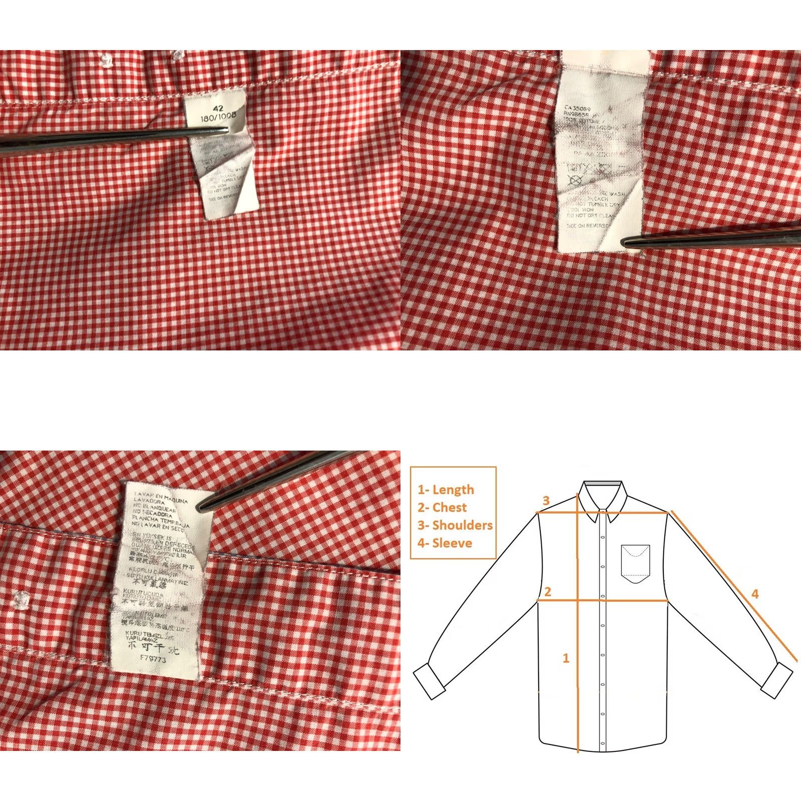 Paul & Shark Paul & Shark Men's Shirt 42 Red Cotton Check Button-Up Casual Long Sleeve Collared Shirt Size US XL / EU 56 / 4 - 10 Thumbnail