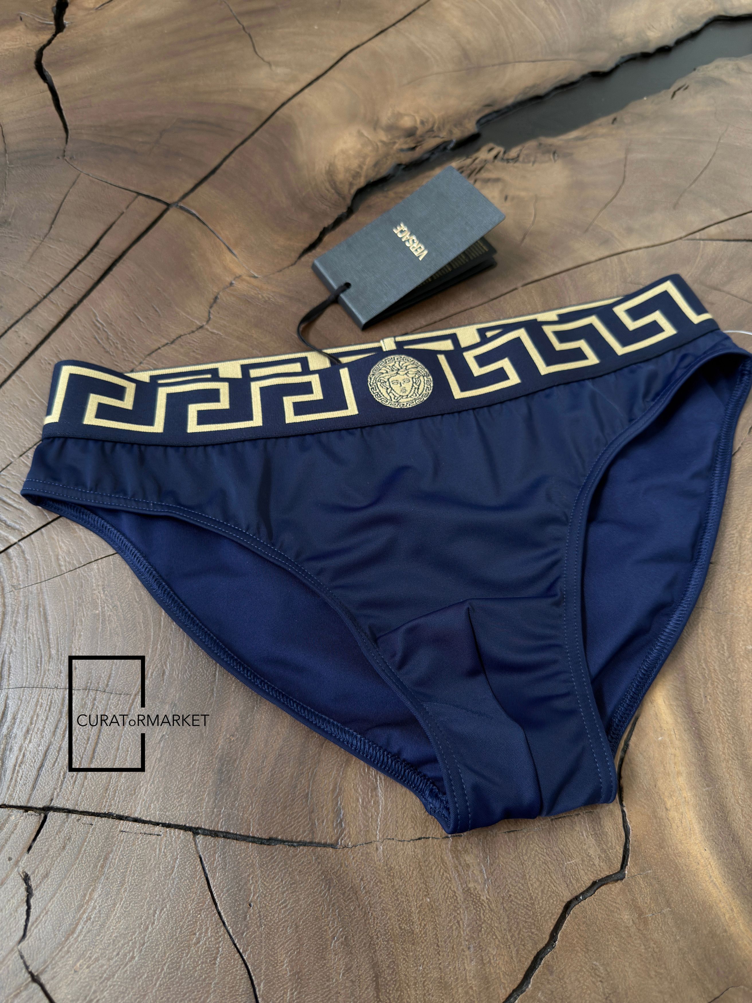 Versace Size 3 Navy Mainline Greca Key Medusa Swim Essential Briefs Size US 30 / EU 46 - 2 Thumbnail