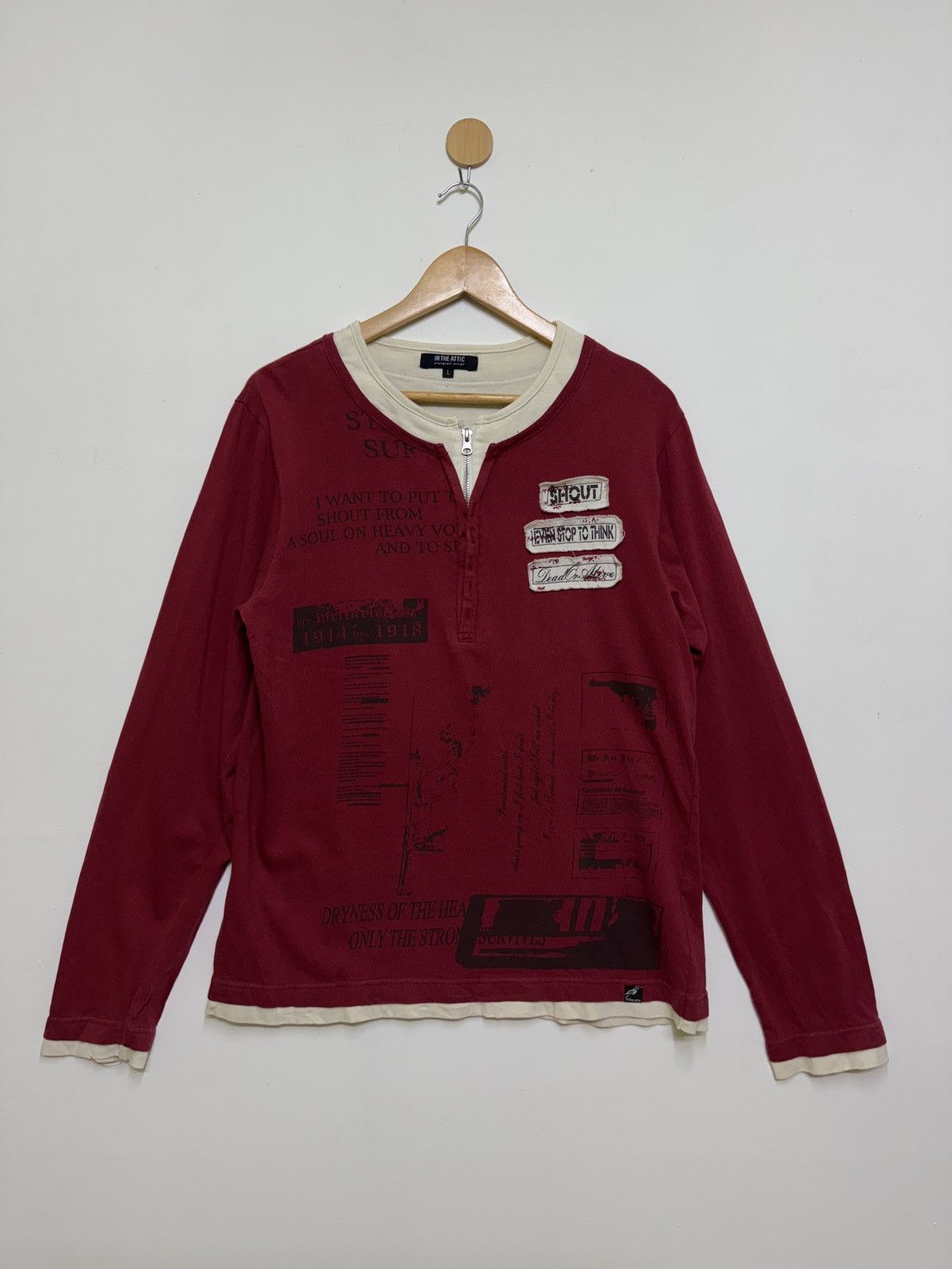 Hysteric Glamour In The Attic Poem Patches Half Zipper Long Sleeve Size US M / EU 48-50 / 2 - 1 Thumbnail