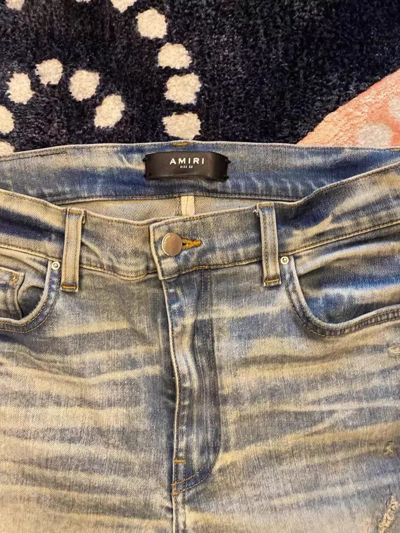 Amiri Amiri Classic Seasonal Cashew Flower Patched Jeans Size 33 Size US 33 - 4 Thumbnail