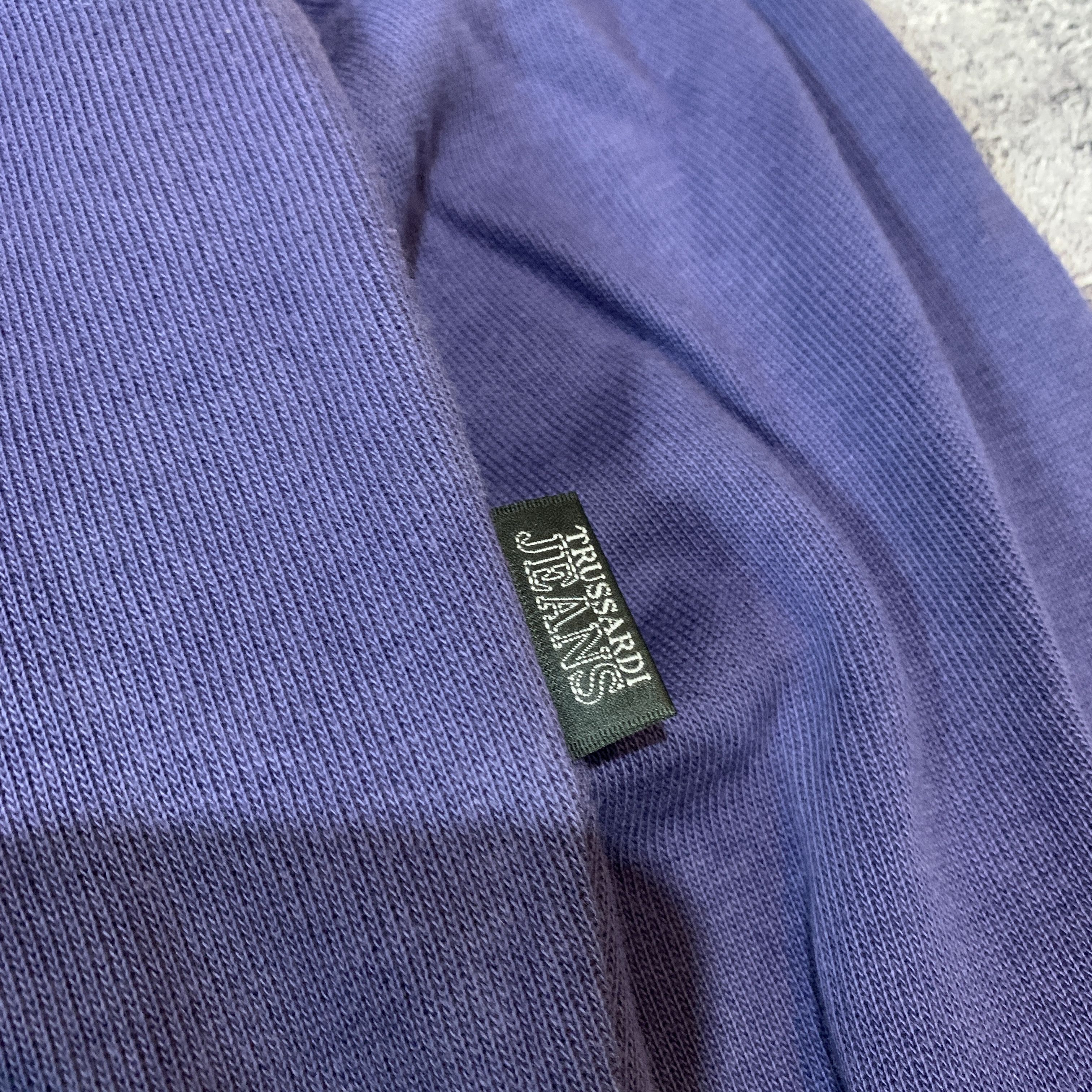 Japanese Brand 1990s Trussardi Jeans Faded Embroidery Logo Crewneck Size US L / EU 52-54 / 3 - 4 Thumbnail