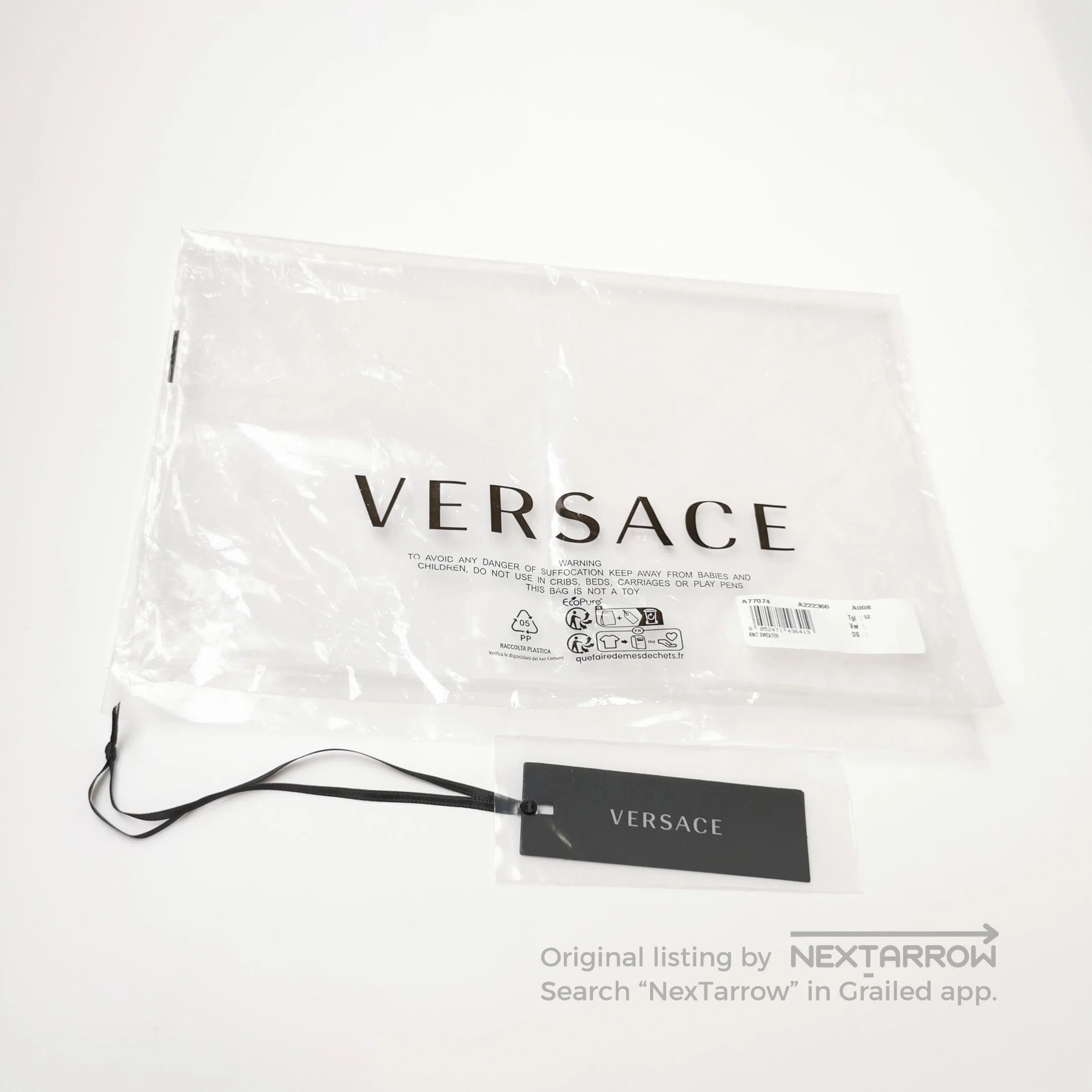 Versace Versace Wool V-Neck Long-Sleeve Solid Sweater XL. Size US XL / EU 56 / 4 - 1 Thumbnail