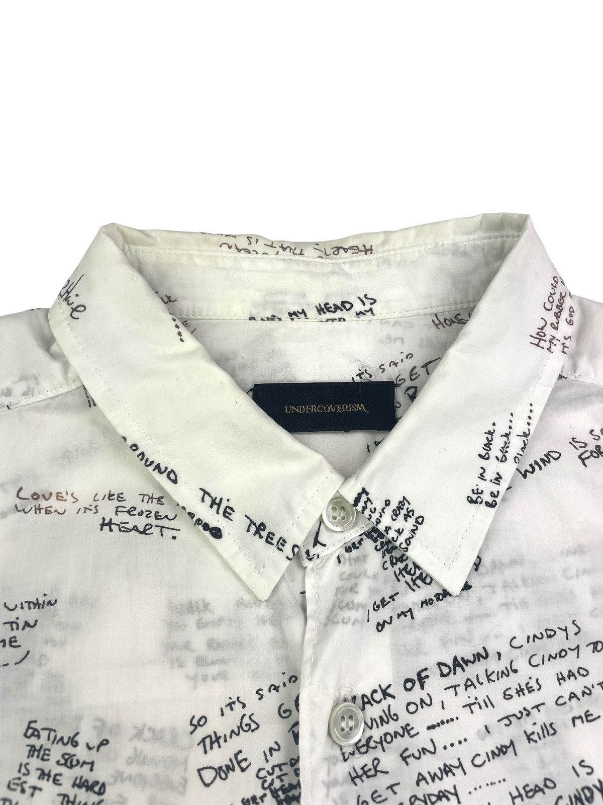 Undercover SS14 "GODOG" - Scribbled Lyrics Button Up T-shirt Size US M / EU 48-50 / 2 - 7 Thumbnail