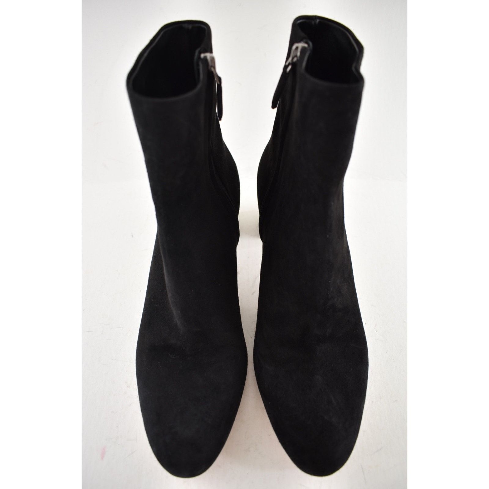 Prada Prada 55MM Tronch Black Suede Silver Logo Short Ankle Size US 8.5 / IT 38.5 - 5 Thumbnail