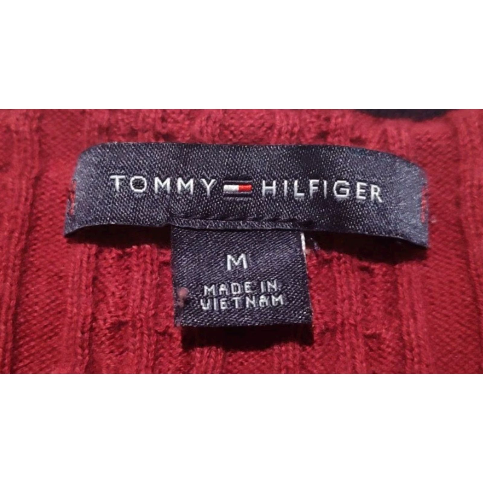 Tommy Hilfiger Tommy Hilfiger Sweater Size M Womens Red Cable Knit Pullover Long Sleeve Size M / US 6-8 / IT 42-44 - 7 Thumbnail