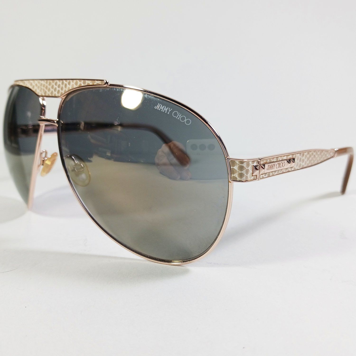 Designer × Jimmy Choo Jimmy Choo Dominique/S 000JO Aviator Sunglasses in Case Size ONE SIZE - 4 Thumbnail
