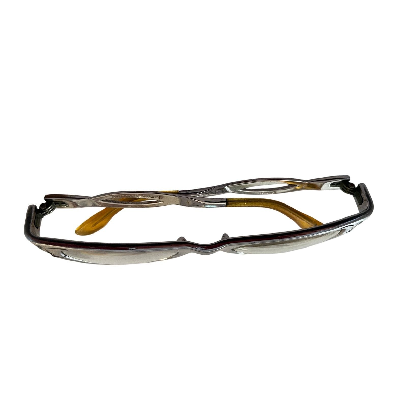 American Optical 1950s American Optical Engraved Aluminum Cat Eye Glasses Size ONE SIZE - 7 Thumbnail