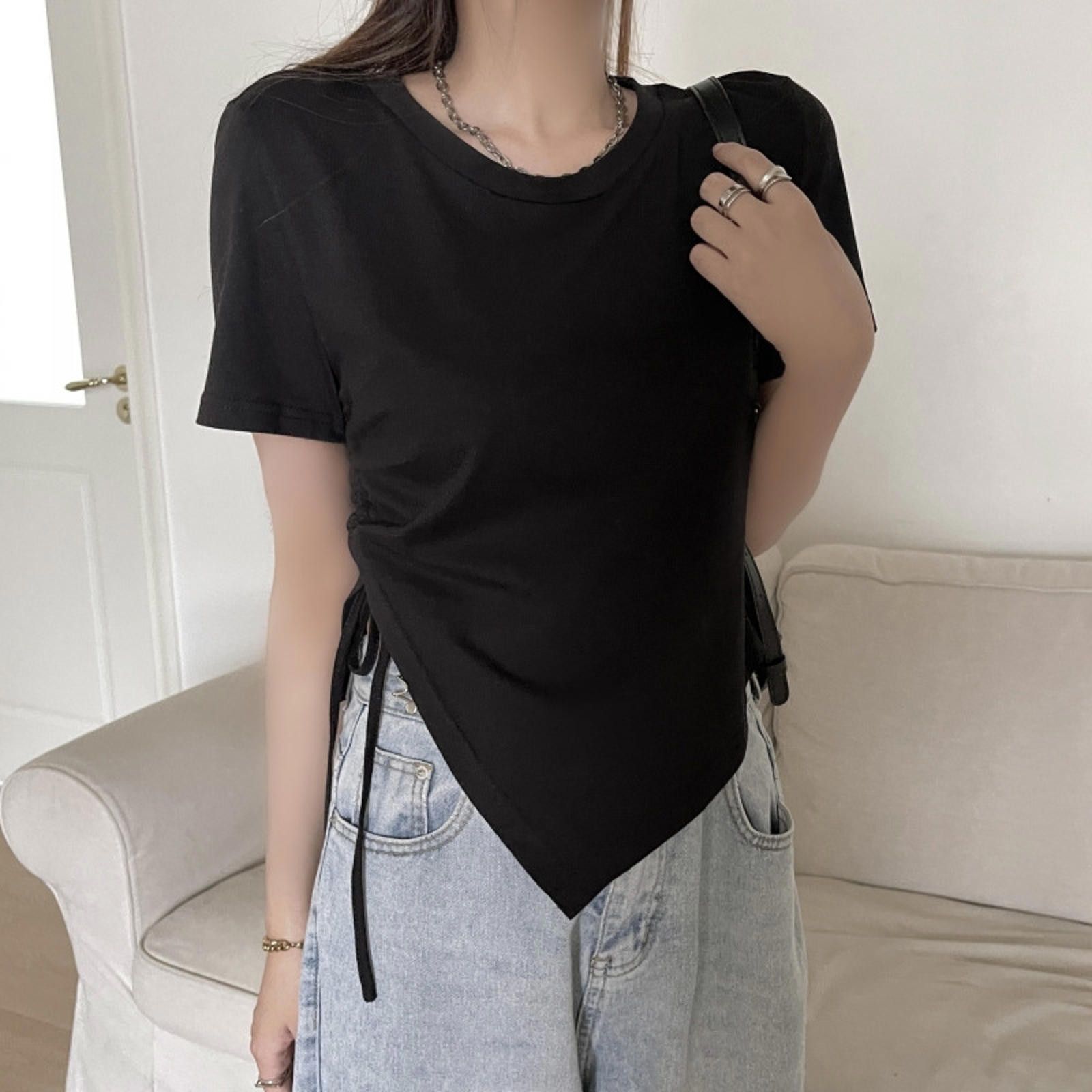 The Unbranded Brand Korean Fashion Y2K T-shirt Women Summer Size US M / EU 48-50 / 2 - 4 Thumbnail