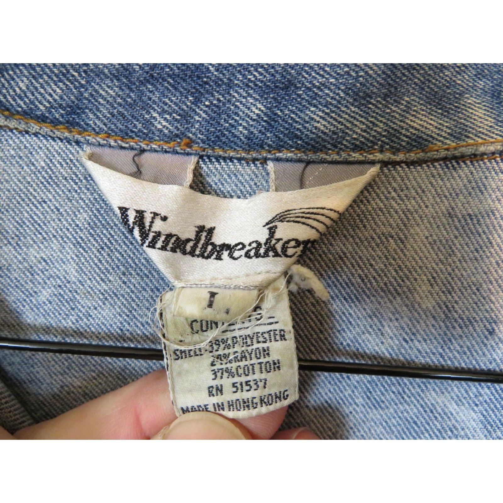 Denime VINTAGE Windbreaker Denim Trucker Horse Jean Jacket Size L blue Casual Mens Size US 33 - 5 Thumbnail